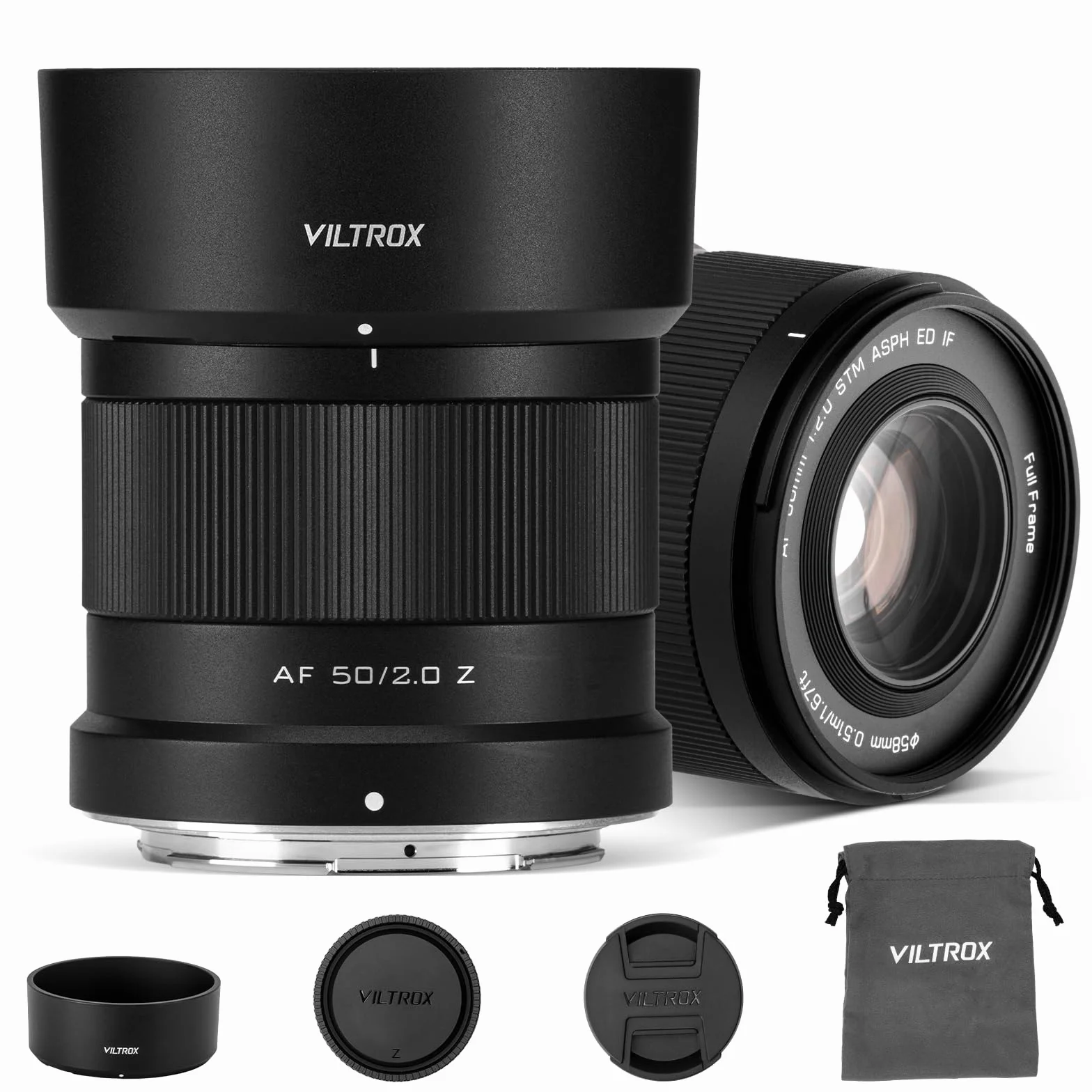 VILTROX 50mm F2.0 Plein Cadre Objectifs Autofocus STM pour Nikon Z Mount Camera Lenses Objectifs compatibles avec Nikon Z9 Z8 Z7 Z6 Z5 Z50 Z30 ZFC