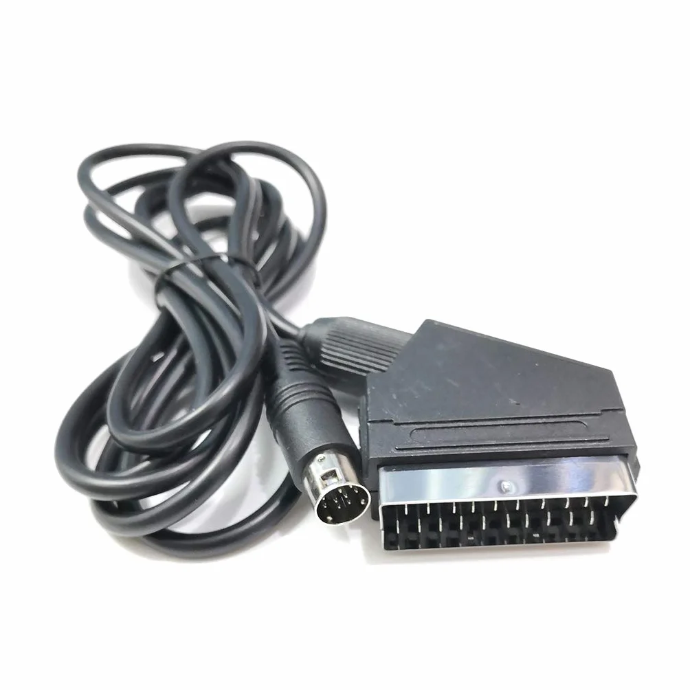 SHOTAY Câble, câble Adaptateur OFC Péritel RVB/RGBS 1,8 m pour Console de Jeu Sega MD2 Câble péritel RVB 9 Broches V Pin/C Pin Noir