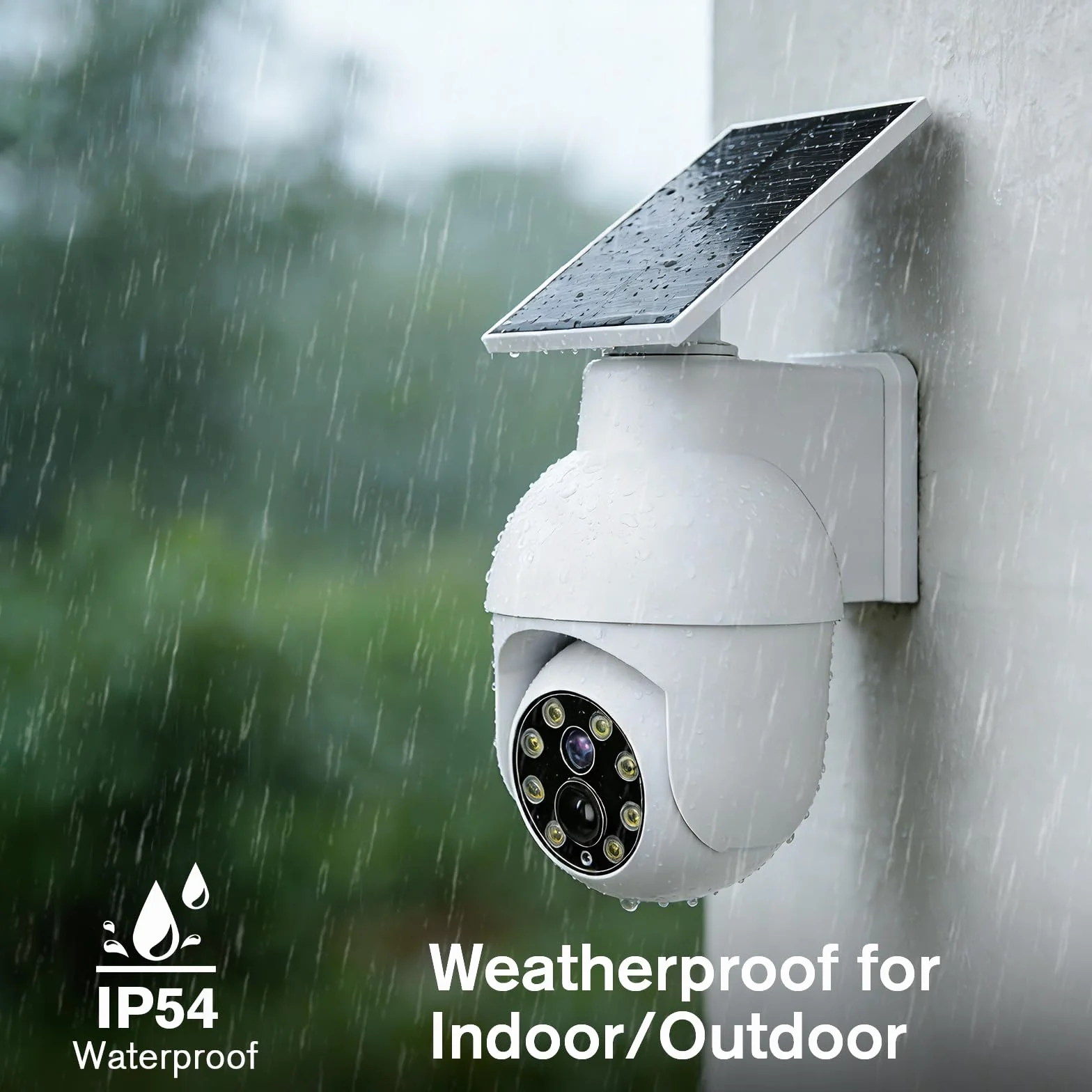 ERWEY Caméra factice solaire avec capteur et lumière rouge clignotante - Caméra de surveillance factice - Étanche IP54 - Pour intérieur et extérieur