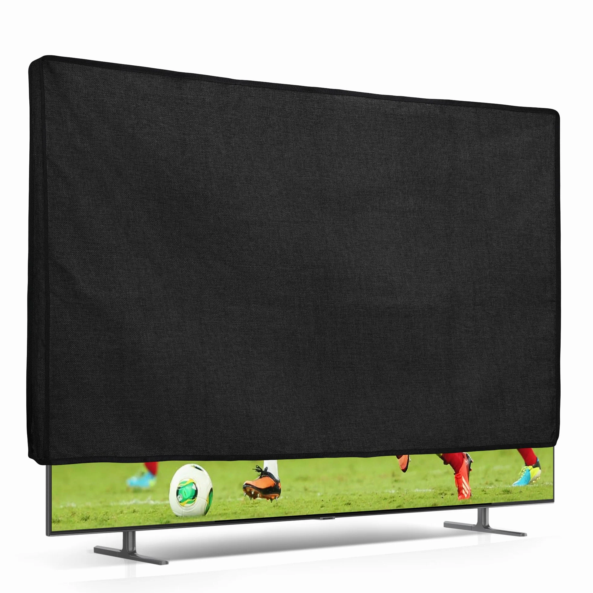 kwmobile Housse écran TV 65" Protection télévision lin noir
