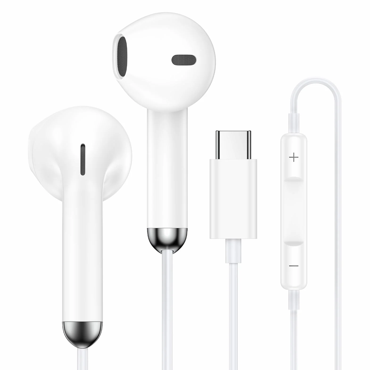 Écouteurs Filaire USB C pour Samsung Galaxy S25 S24 Plus S23 S22 S21 A17 A16 A15 A56 A55 A54 A36 5g,Intra Écouteur USB C Casque Audio Type C avec Micro,Ecouteurs Filaire pour iPhone 17 16 15 Pro Max