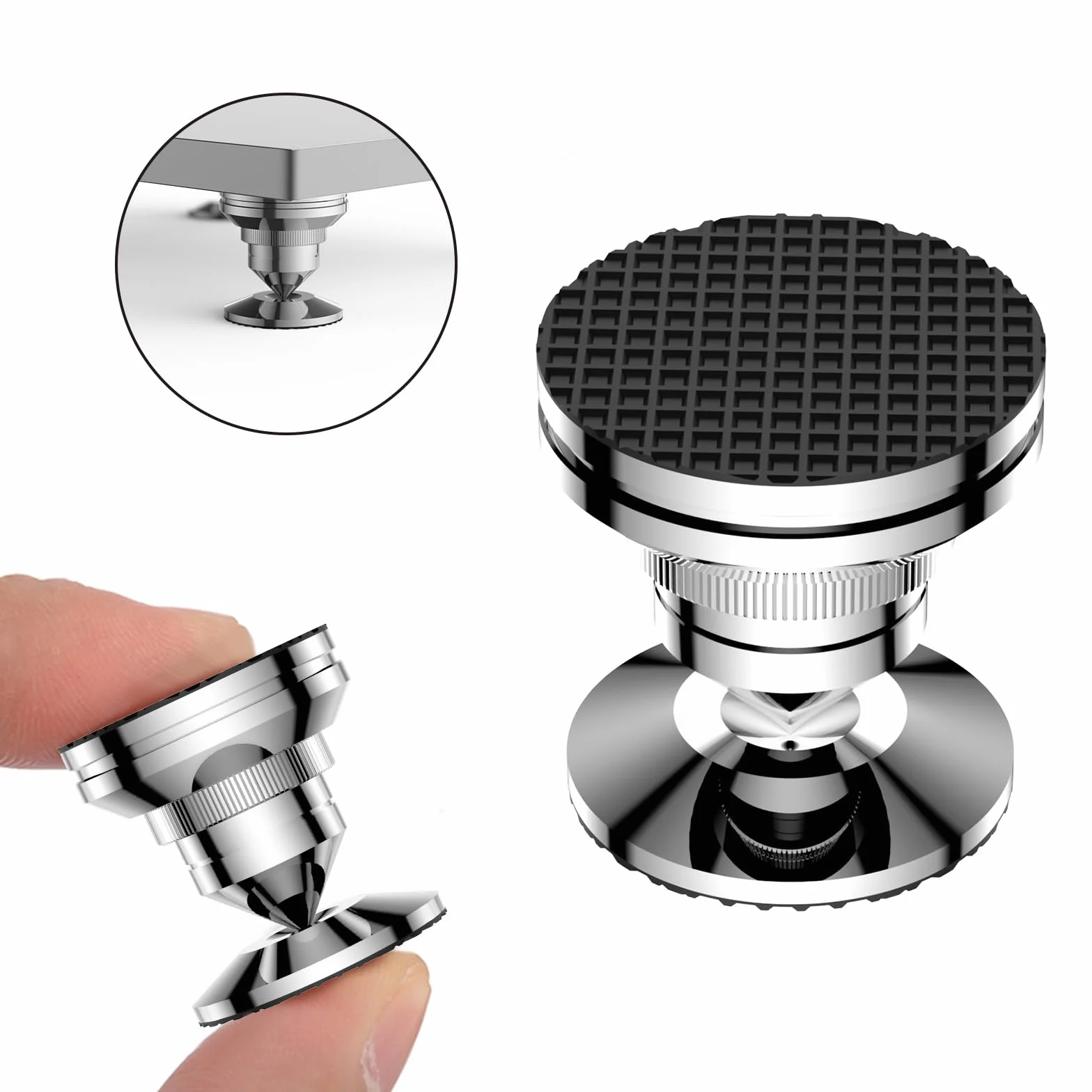 Tertullus Lot de 4 pics de haut-parleur, en acier inoxydable, pour caisson de basses réglables en hauteur, pieds absorbants avec pointes, rondelles pour appareils Hi-Fi et haut-parleurs