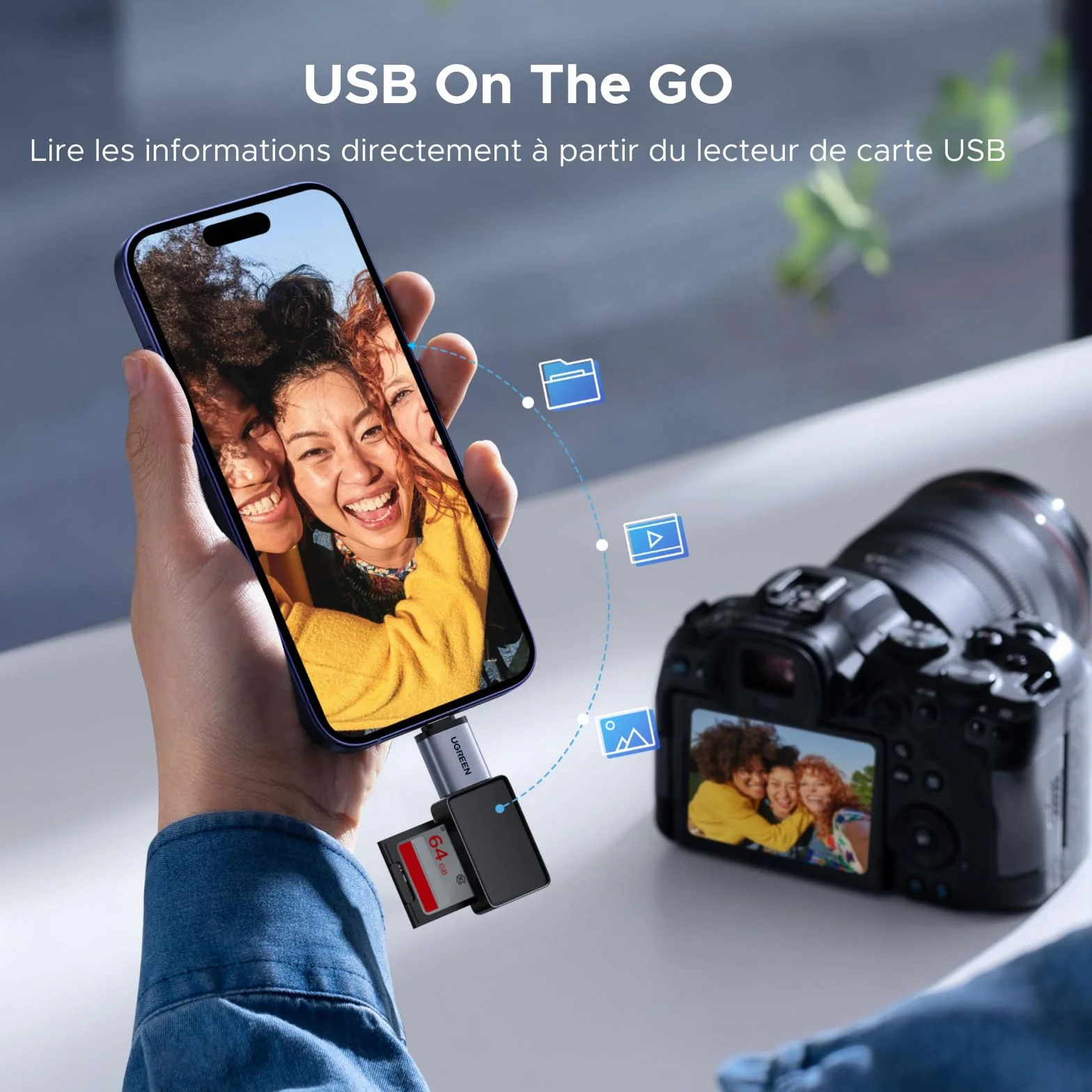 UGREEN Adaptateur USB C vers USB A 3.2 10Gbps OTG Lot de 4 Type-C Mâle vers Type-A Femelle Compatible iPhone 17 Pro Max Air 16 15 MacBook Air iMac iPad Galaxy Tab S9 S25