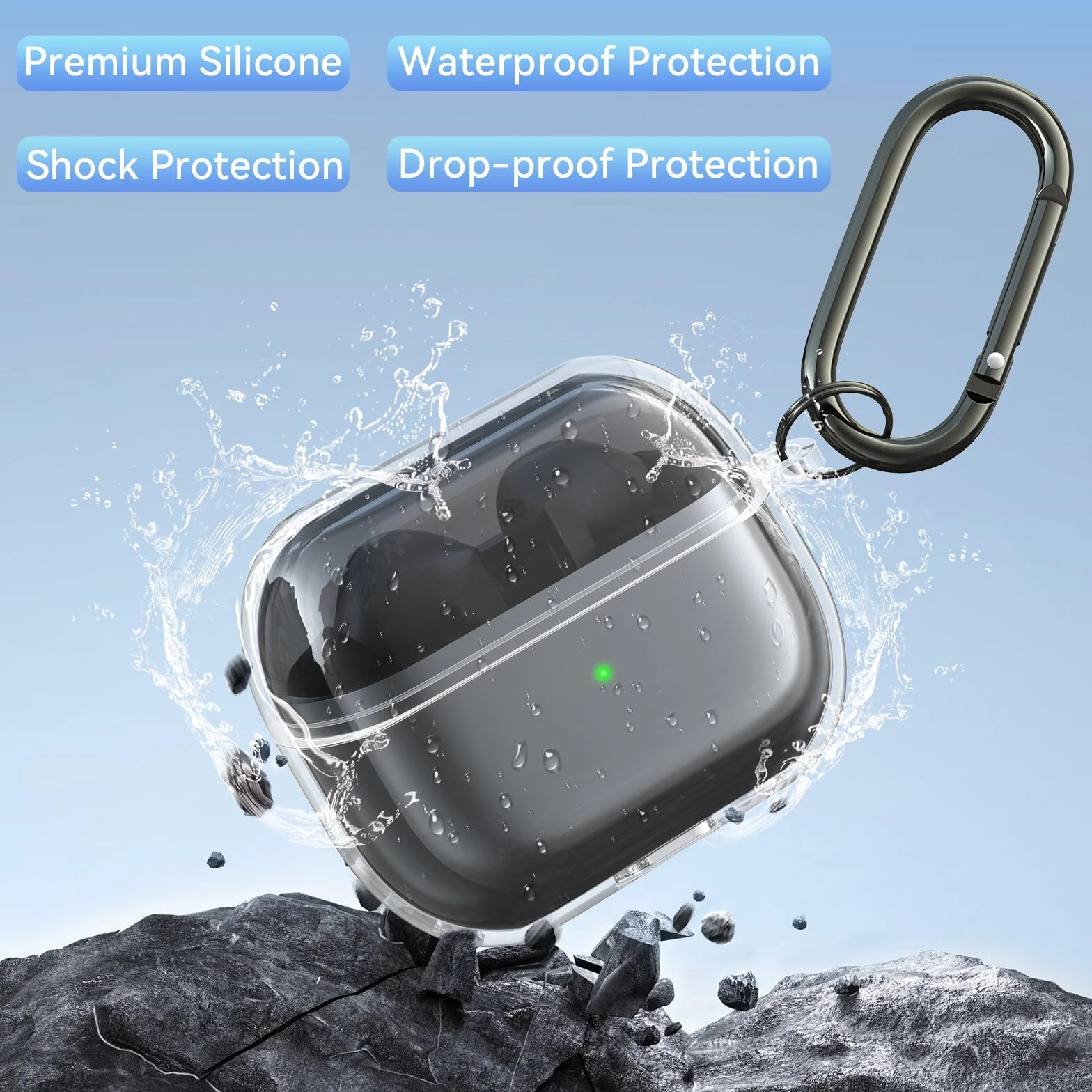 YLK Coque Samsung Galaxy Buds 3 Pro/Buds 3 Étui Antichoc TPU Souple Recharge USB-C Sans Fil Transparent