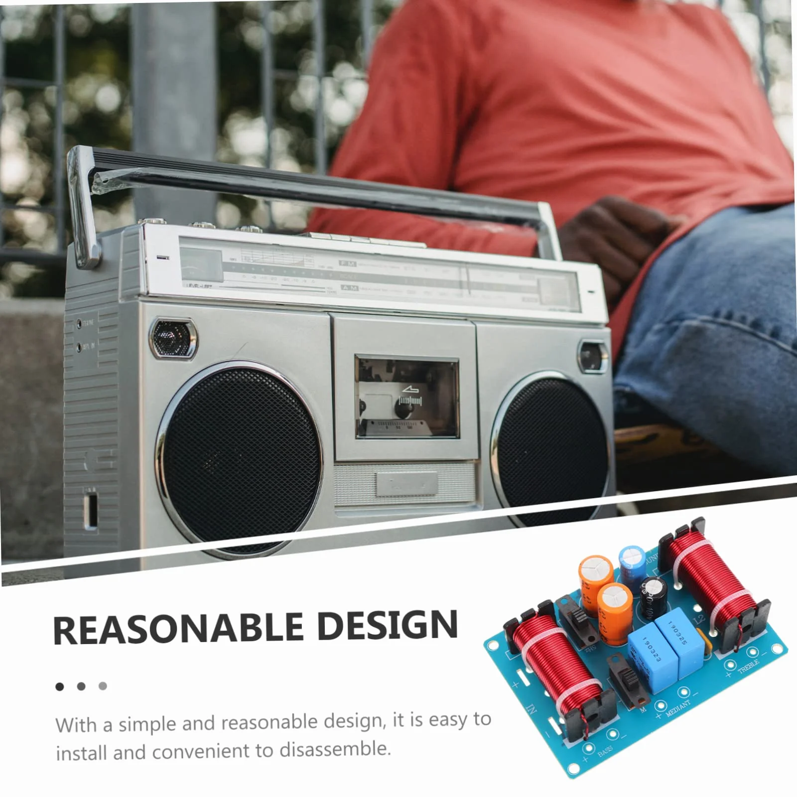 Diviseur de Bande Audio 3 Voies Professionnel pour Haut-Parleur Voiture et Golf Cart, 150w, Cuivre et Composants Électroniques, Protection des Aigus Facile à Installer