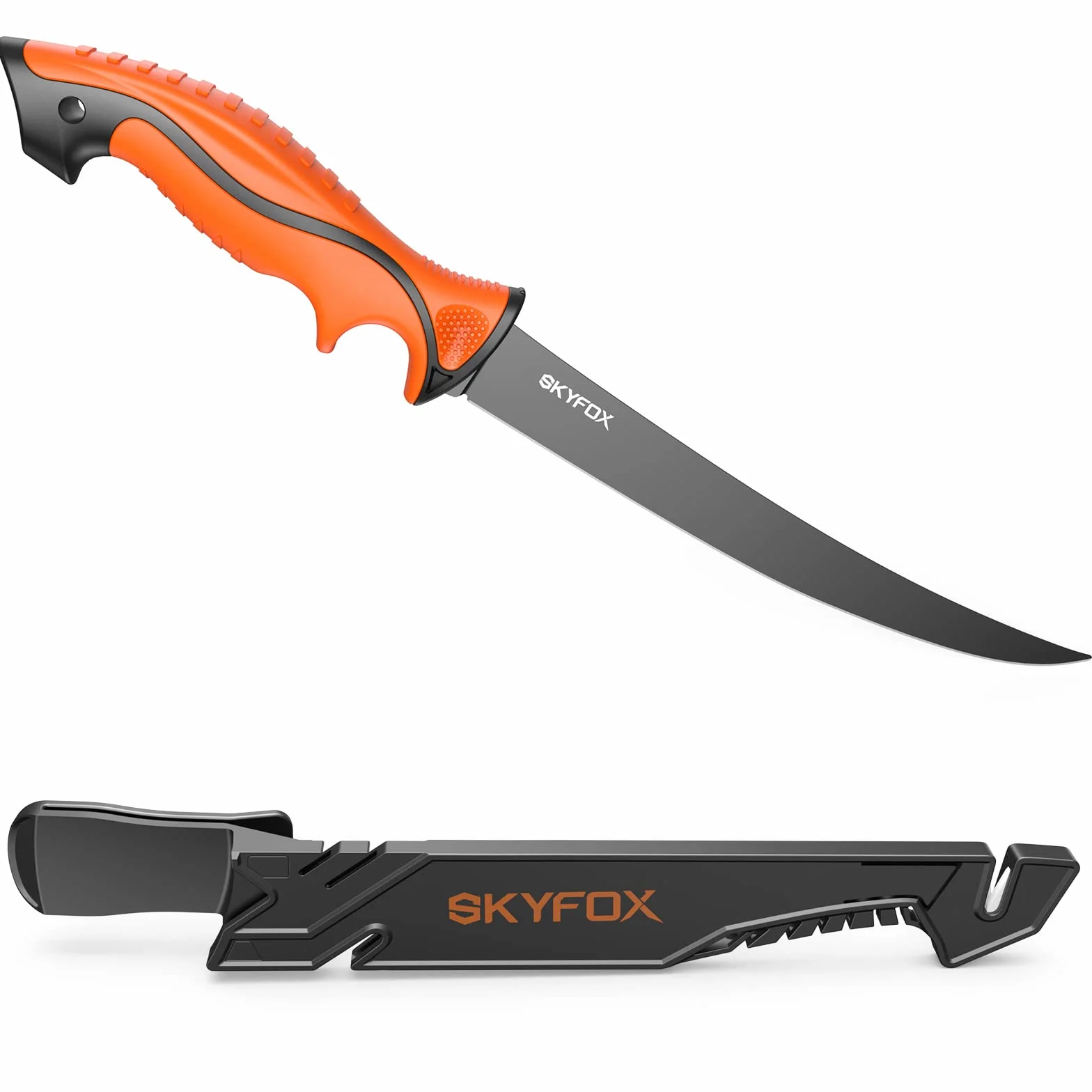 SkyFox Couteau à Fileter Poisson 20 cm Lame Inoxydable Flexible Manche Ergonomique