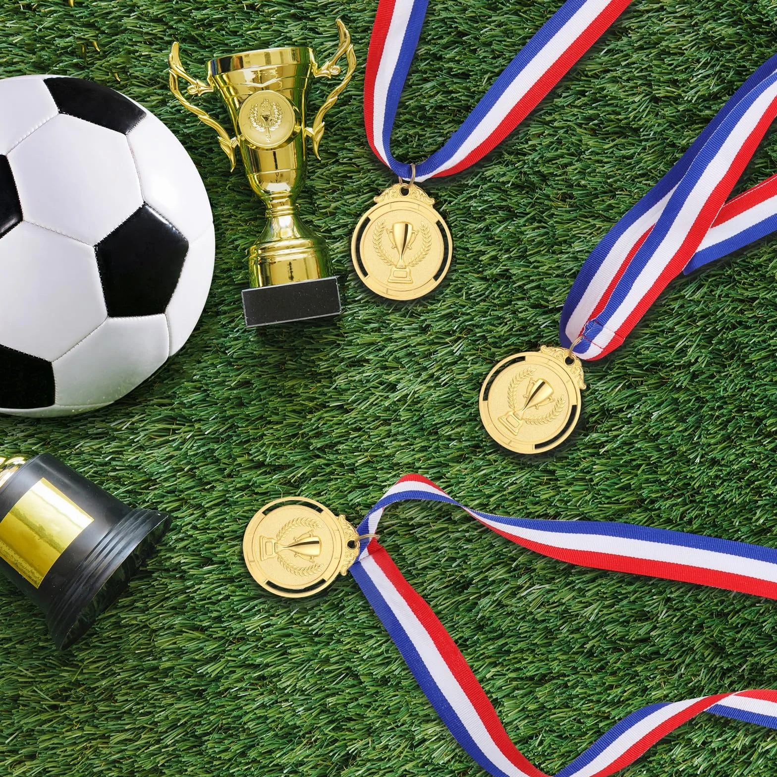 Médaille d'or avec Ruban de Cou 5 cm pour Enfants Compétitions Sportives Style Olympique 12 Pièces