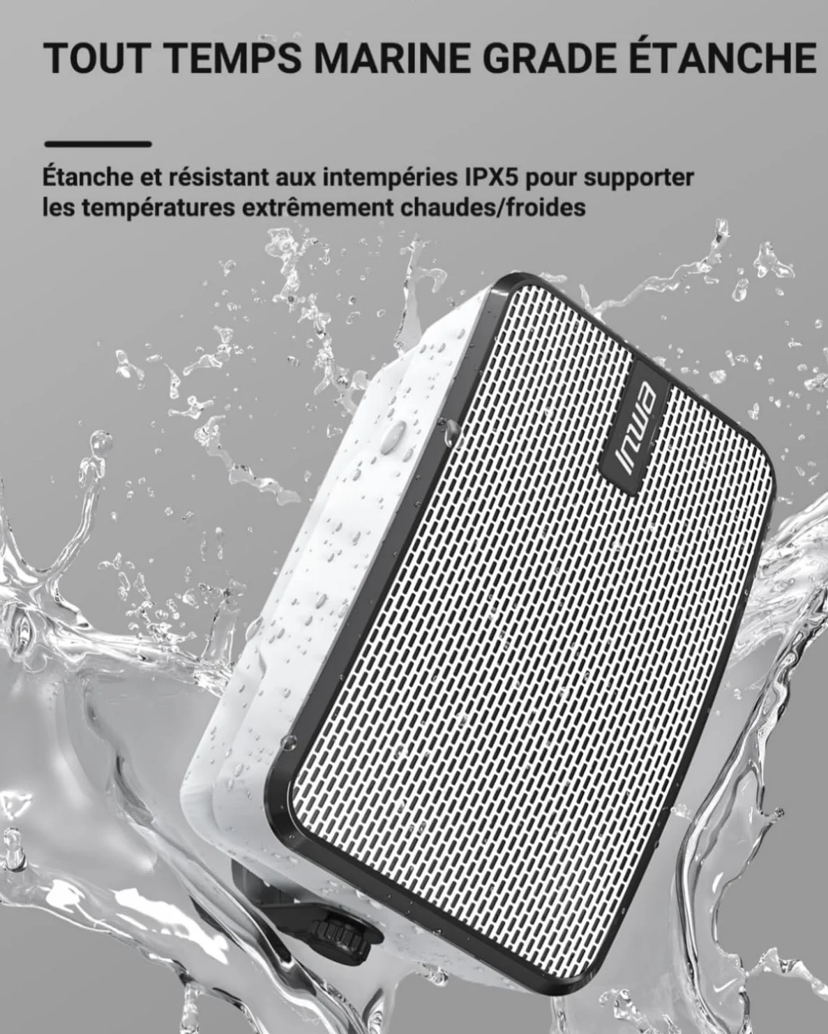Inwa Enceintes Extérieures Bluetooth, Système Audio Sans Fil pour Intérieur et Extérieur, IPX5 Waterproof, 400W (lot de 2, Nouveau nom Bluetooth 2025 « Sync Speaker », Adaptateur&Télécommande, RMS40W)