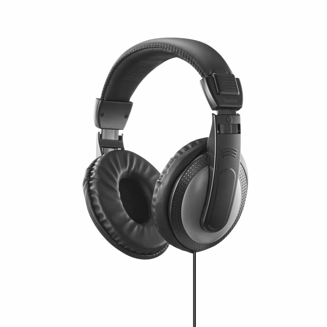 Hama Casque TV Filaire 6m ShellTV II, Circum-aural, Câble Extra-Long, Réglage du Volume Intégré, Jack 3.5 mm, Adaptateur Jack 6.35mm Inclus Plaqués Or, Idéal Hi-FI et Télévision, Noir