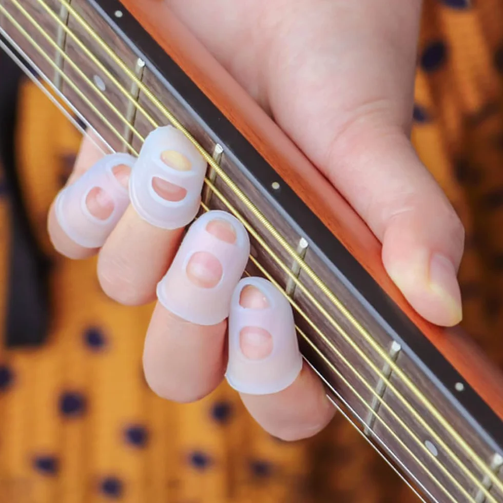 Protège Doigt Guitare - 30PCS Antidérapants 5 Tailles pour Débutants Guitare Ukulélé