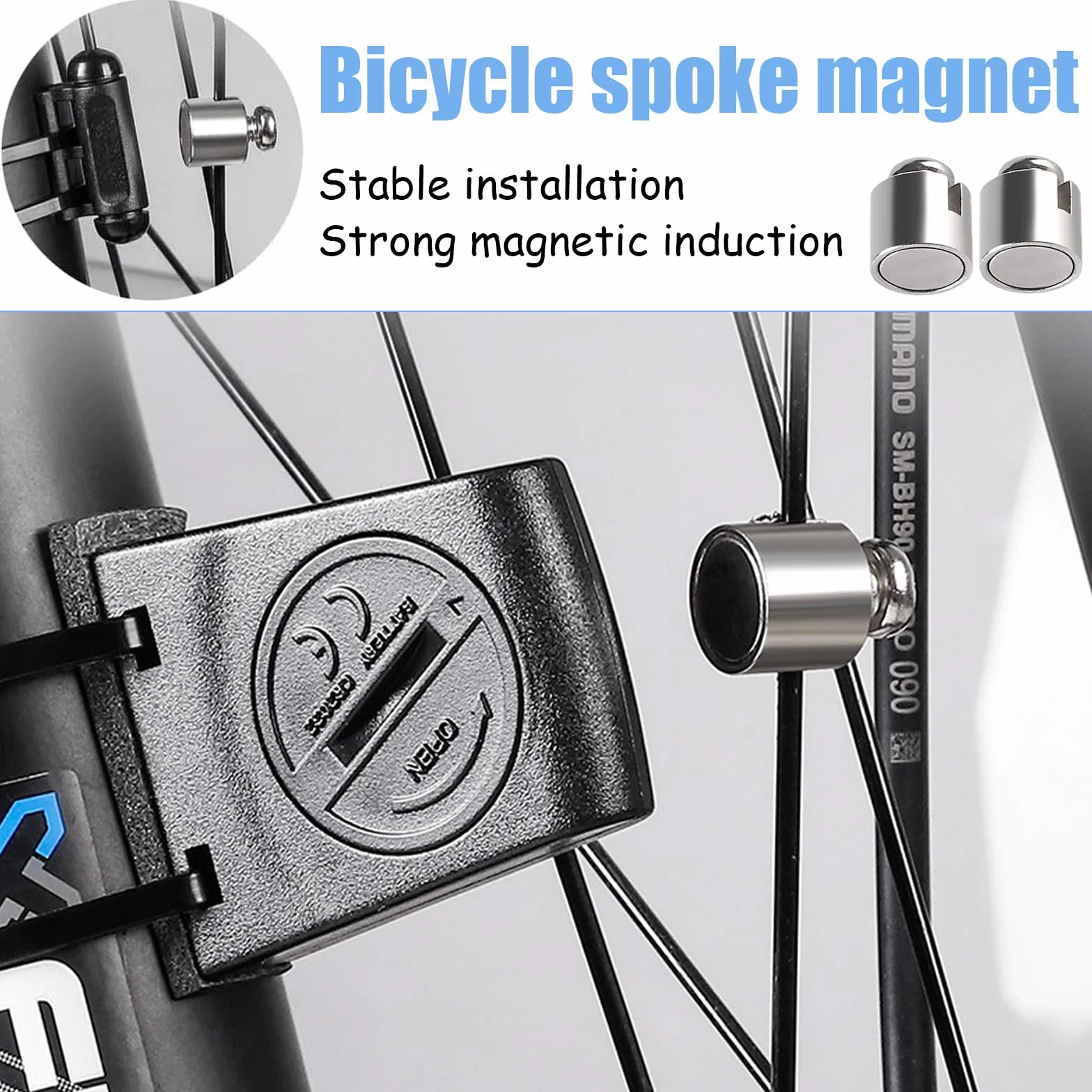 Aimants de Rechange Argent pour Rayons 2 Pièces, Compatible Yamaha, Accessoire Vélos Électriques VTT Pedelec