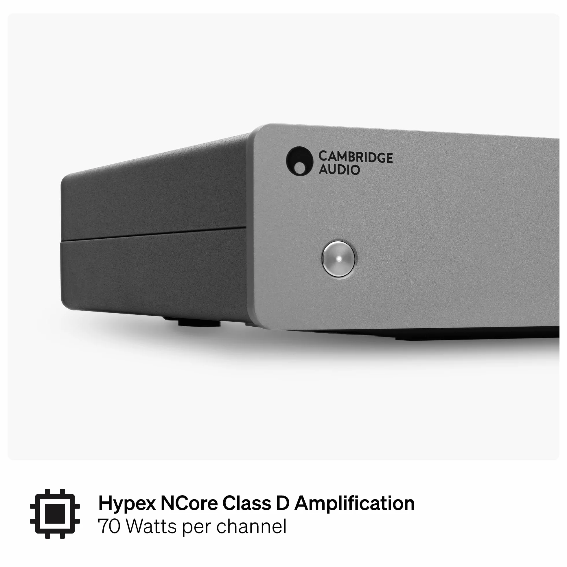 Cambridge Audio MXW 70 Amplificateur de puissance compact 70 Watts par canal entrées RCA XLR amplification classe D Hypex NCORE Gris Lunaire