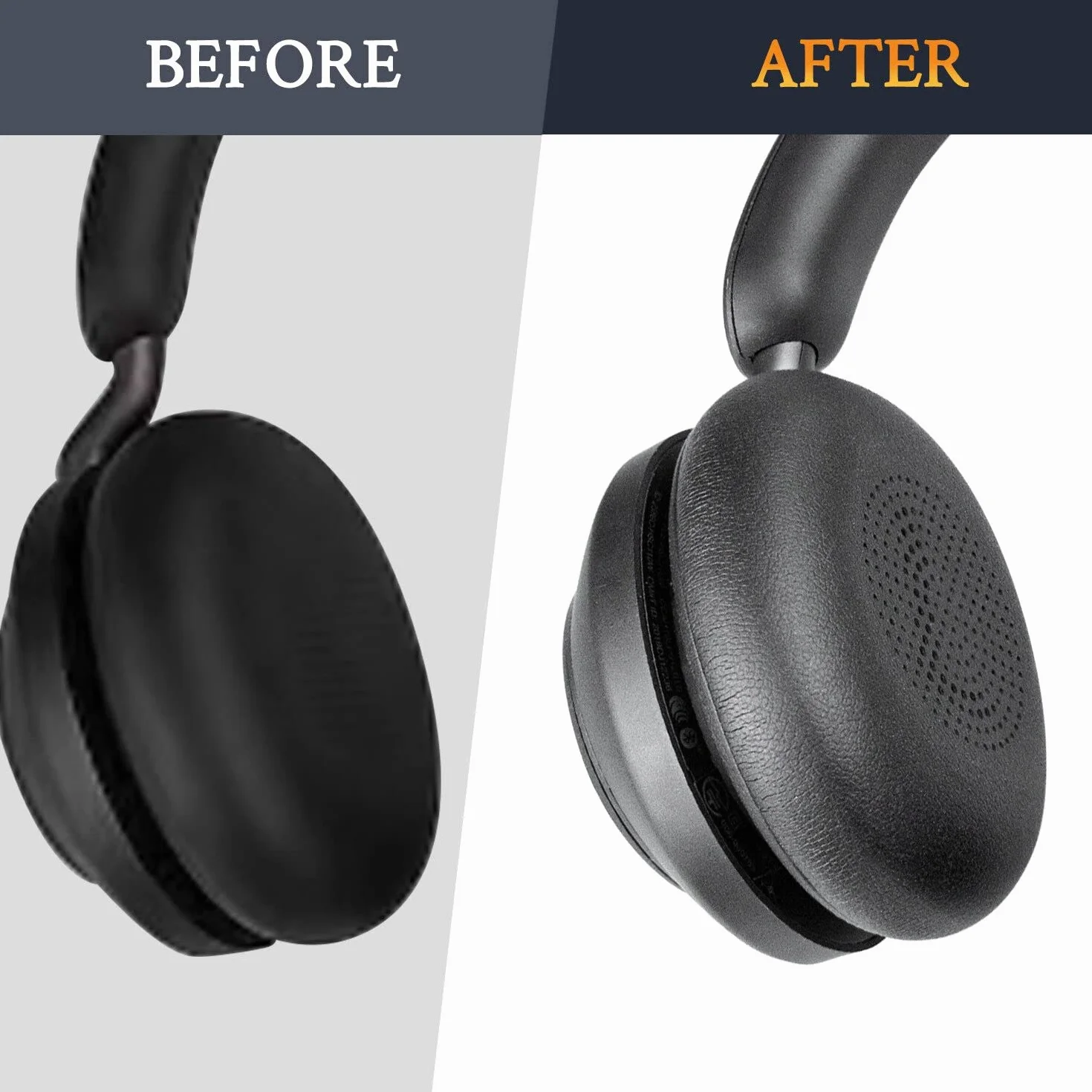 SOULWIT Mousse Coussinets pour Jabra Evolve2 65, Evolve2 40, Elite 45h Casque Supra-auriculaire sans Fil Cuir protéiné Plus Doux