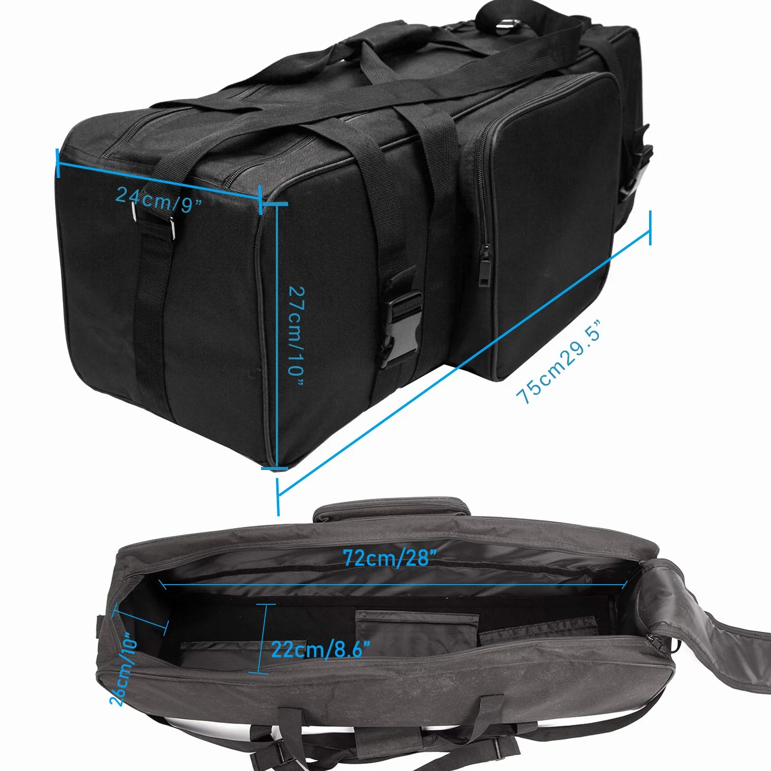 STUDIO Sac Trépied Sac de Transport Portable 75x27x24cm Noir