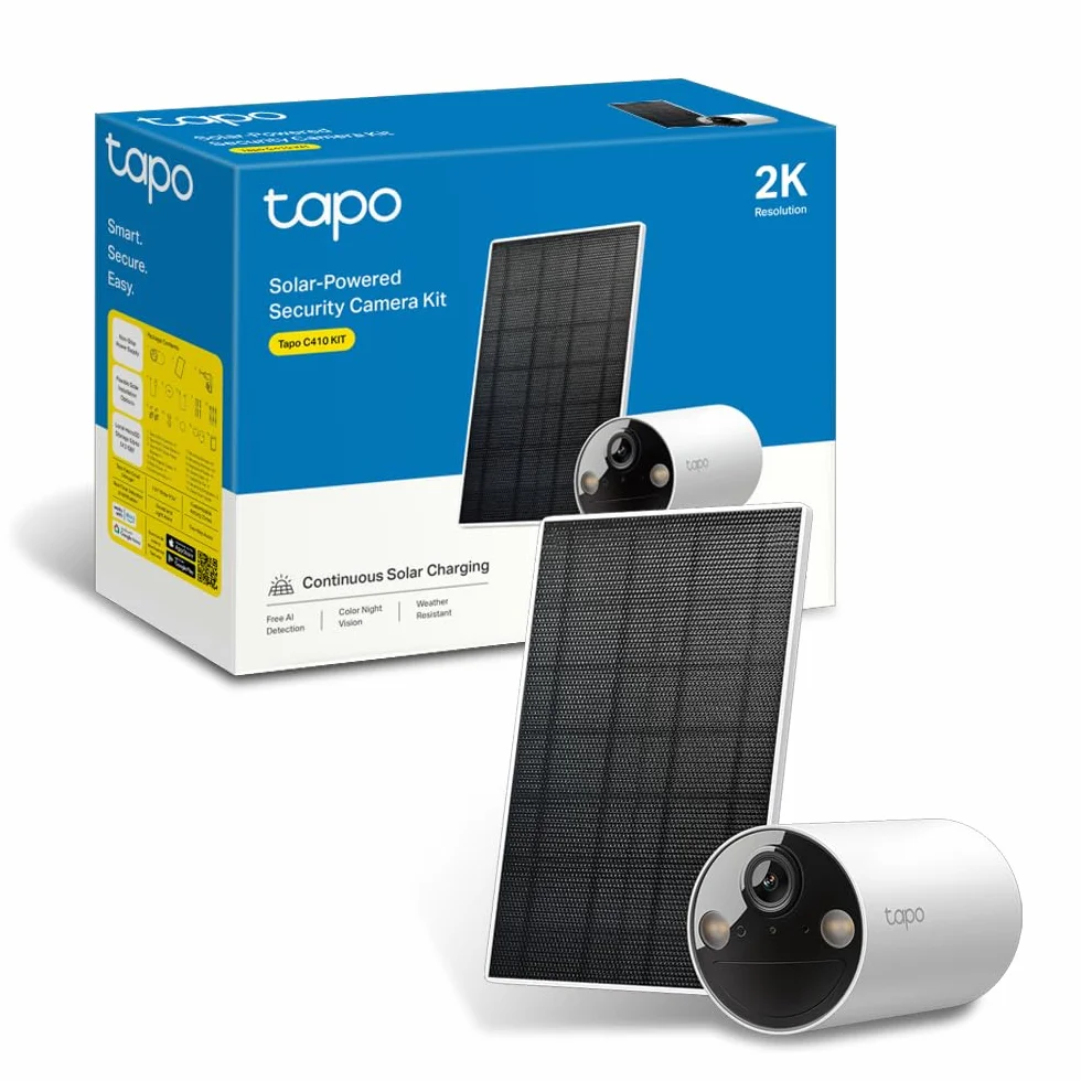 Tapo C410 KIT 2K(3MP) Caméra de Surveillance WiFi Extérieure sans Fil Solaire, IP65 Etanche