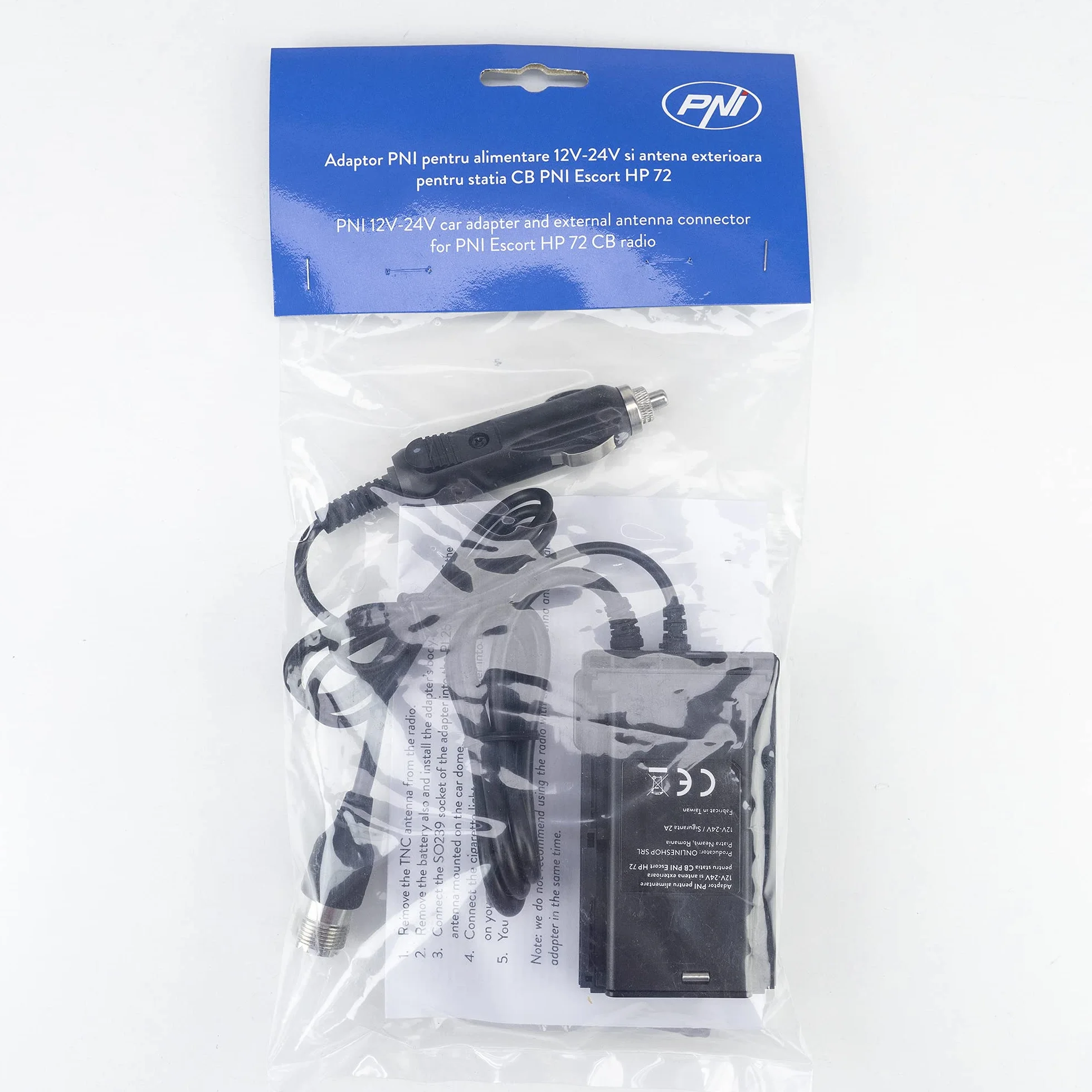 Adaptateur PNI pour Alimentation 12V-24V et antenne extérieure pour Radio CB Portable PNI Escort HP 72