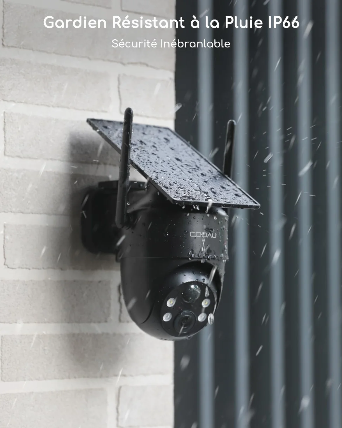 COOAU Caméra Surveillance WiFi Extérieure sans Fil 3MP 360° PTZ, Wi-Fi 6, Détection PIR, IP66