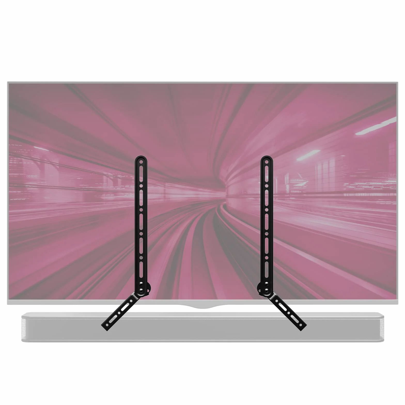 PUTORSEN Support Barre de Son Universel Support-TV-Barre de Son, pour Barres de Son Jusqu’à 15kg, pour Montage sous la TV avec Haut-Parleur, Compatible VESA jusqu'à 600x400, Noir