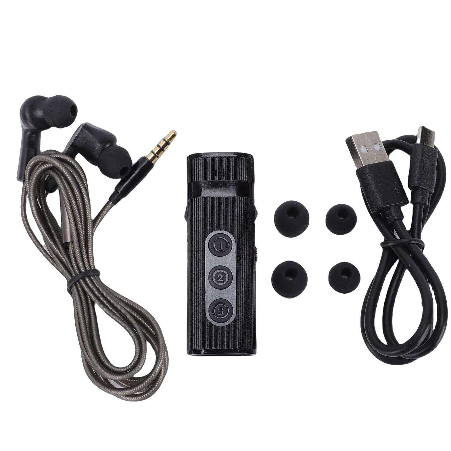 Amplificateur de Son pour Personnes âgées, Amplificateur Personnel Rechargeable avec clarté et Suppression du Bruit de 30 Pieds, Dispositif Discret D'amélioration de la Voix (Black)