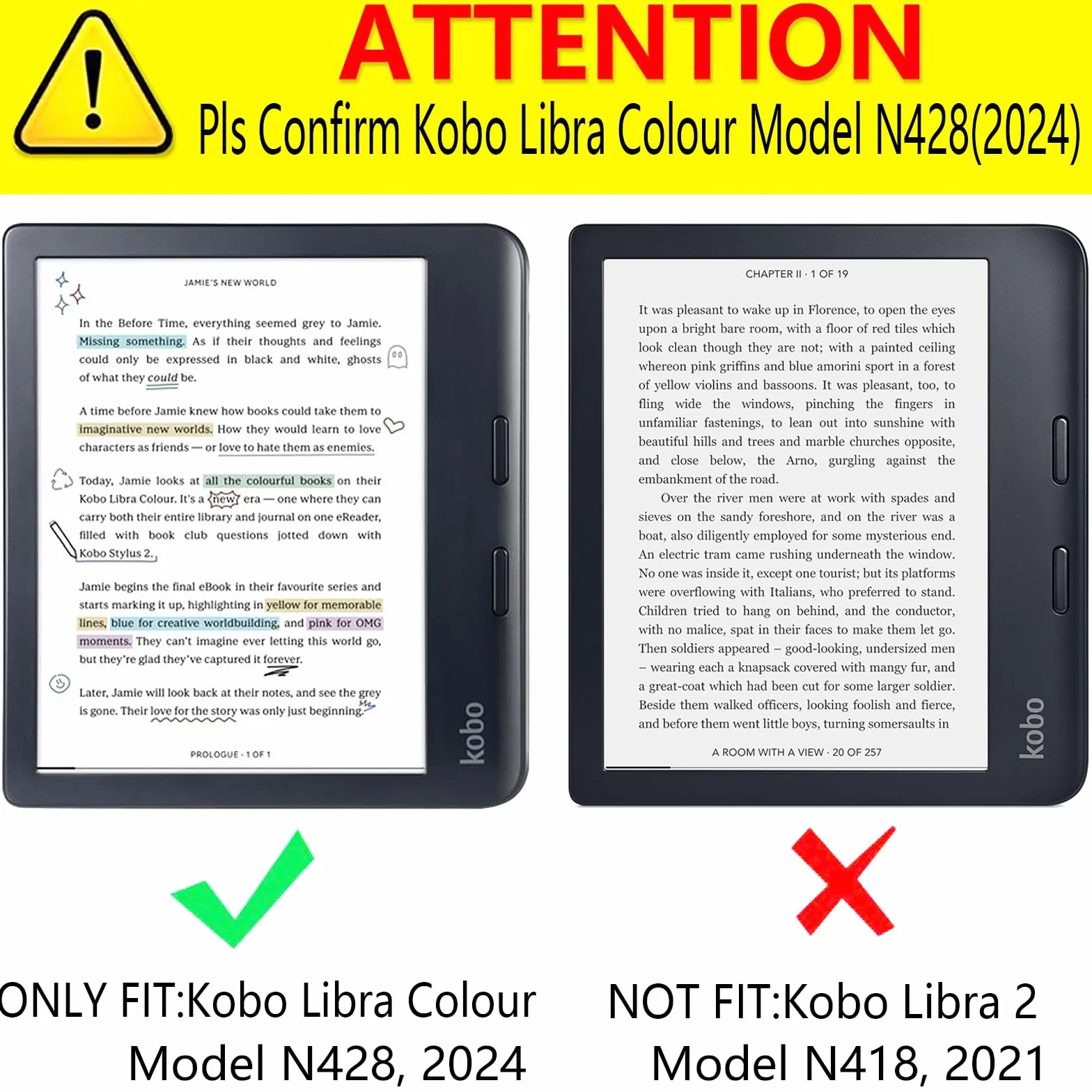 DMLuna Étui pour Kobo Libra Colour 7" (Modèle N428 2024) - Coque légère en Cuir PU de qualité supérieure avec Support Auto Sleep/Wake, Agave Green