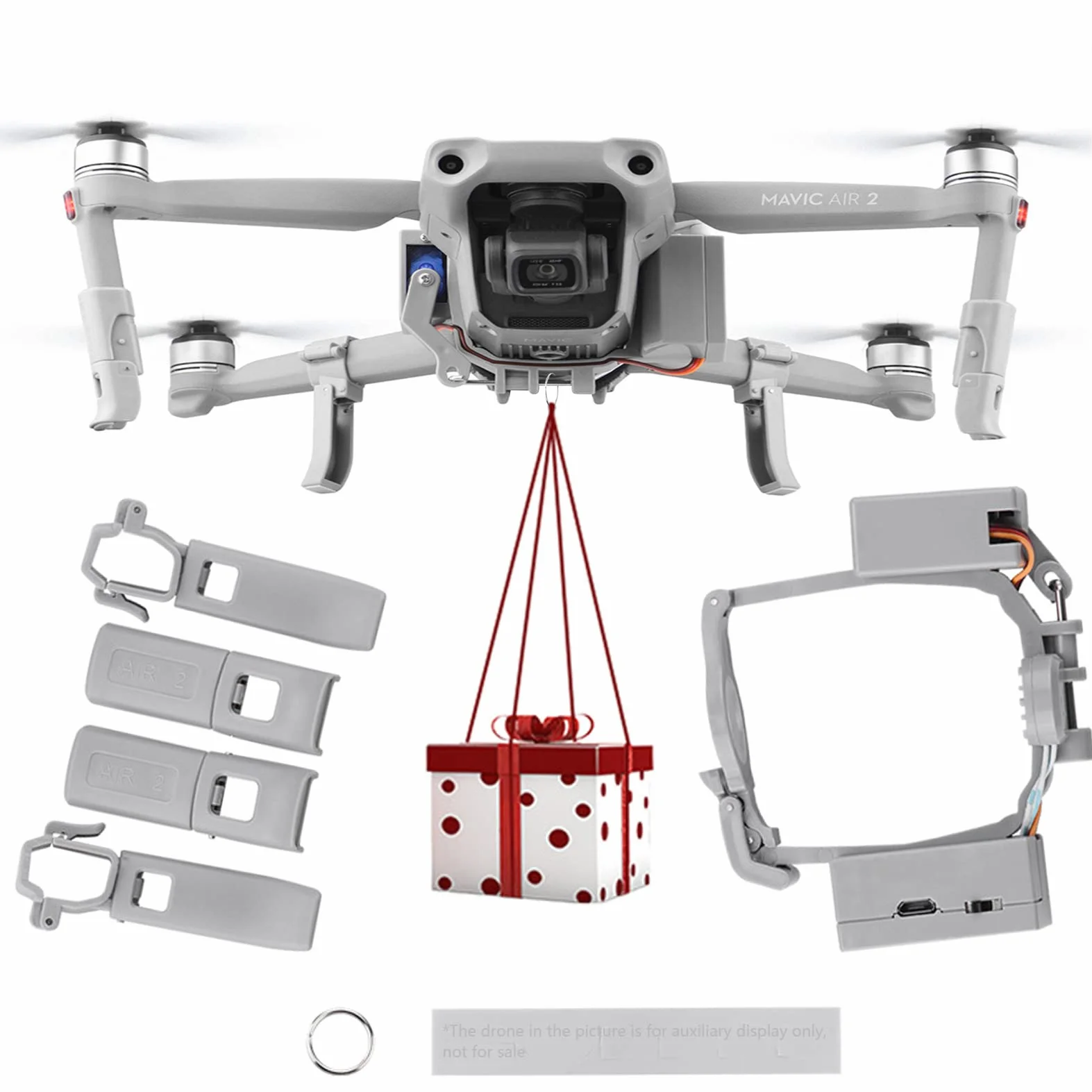 WANGCL Dispositif de livraison de drone avec lanceur d'air à libération rapide Convient pour les accessoires de pêche, publicité, mariages et plus encore