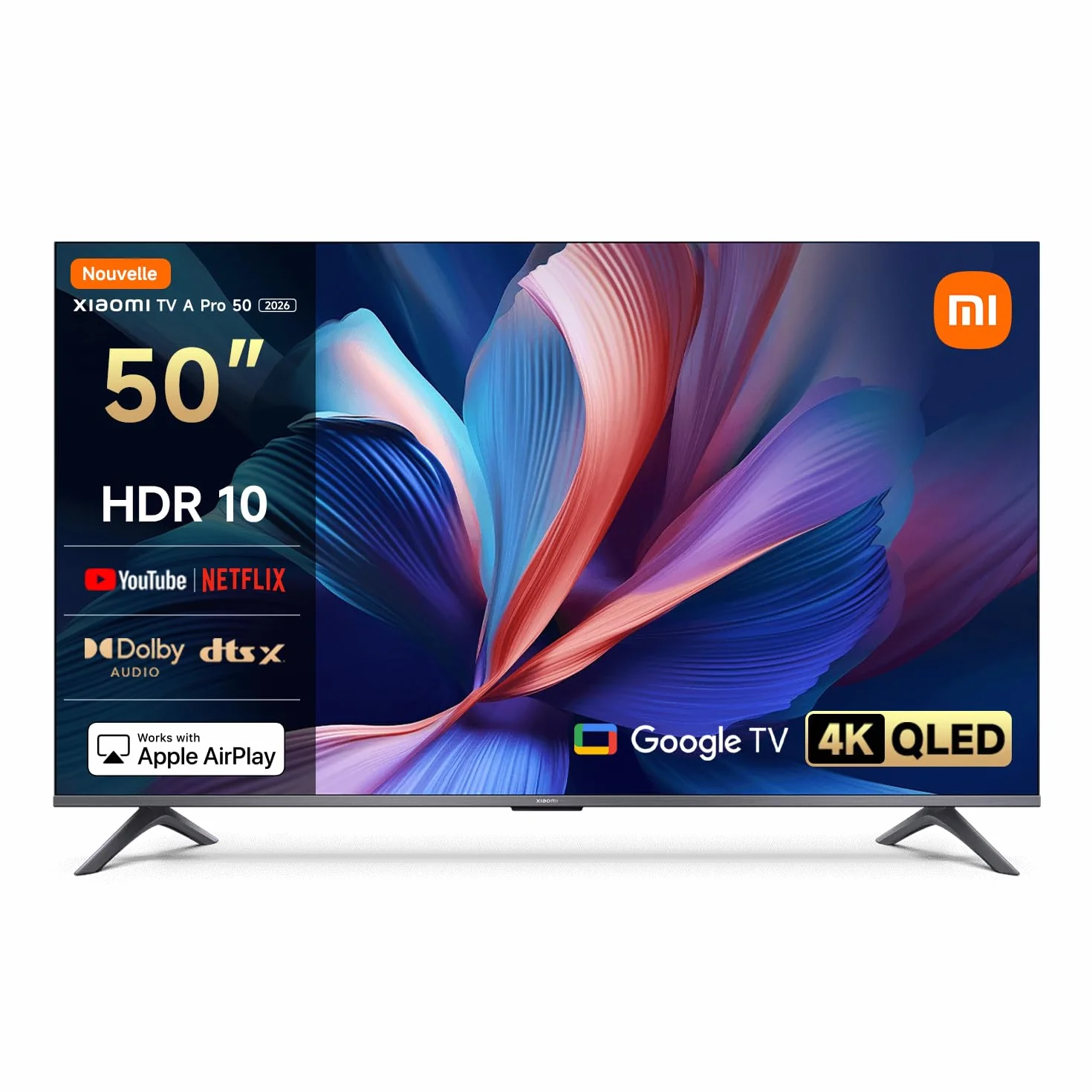 XIAOMI TV A Pro 50 127 cm 50 Pouces 4K UHD QLED Smart TV Google TV HDR10 Game Boost 120Hz MEMC 2Go+8Go