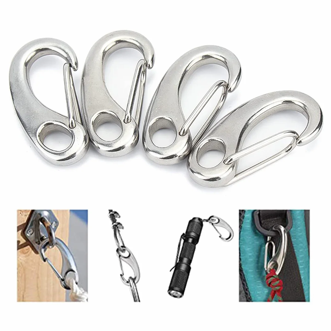 Mousquetons Escalade Acier Inoxydable 100 KG 50 mm Camping Randonnée
