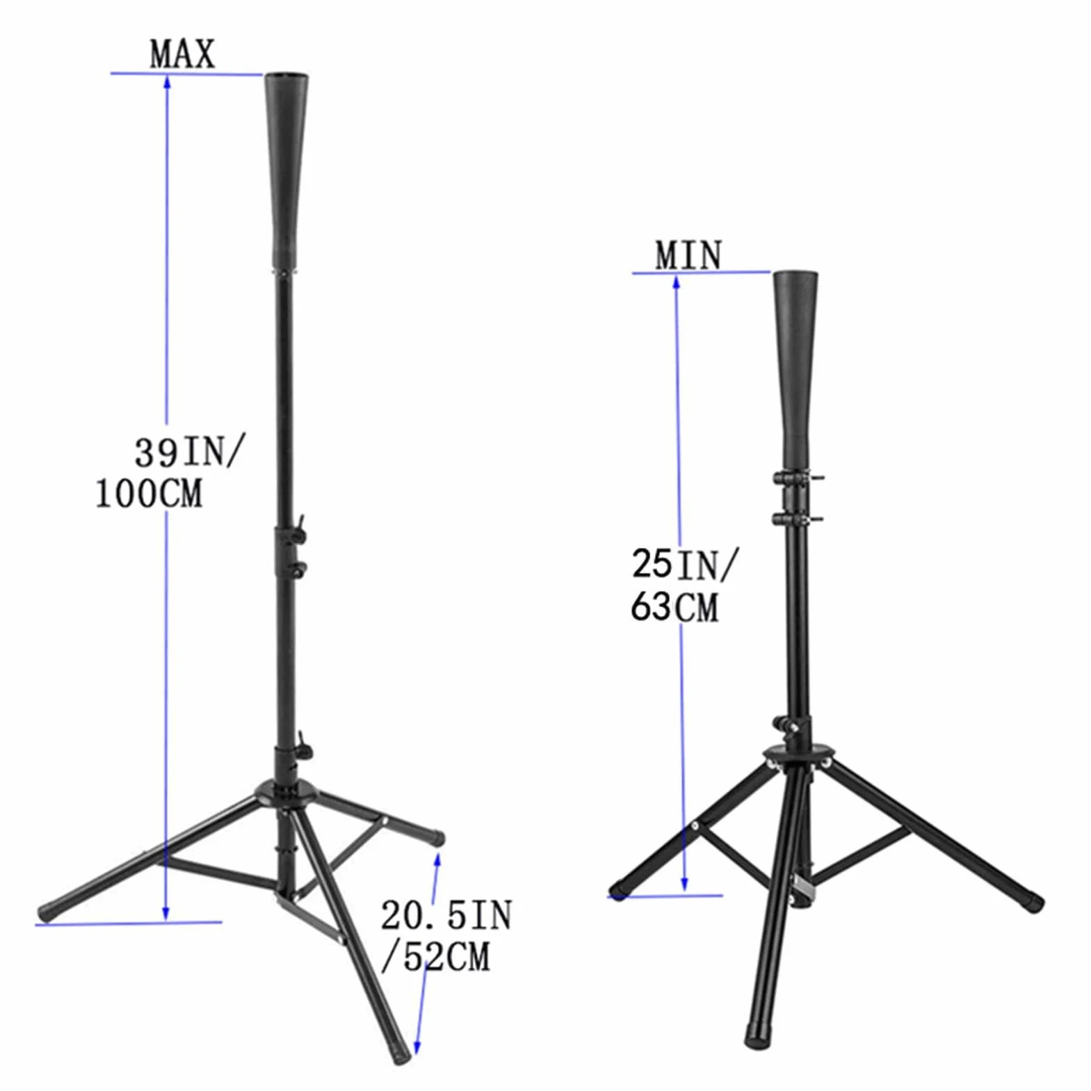 Adjustable Batting Tee Baseball Practice T-Stand Simple Durable Strike Frame Easy Setup Training Aid