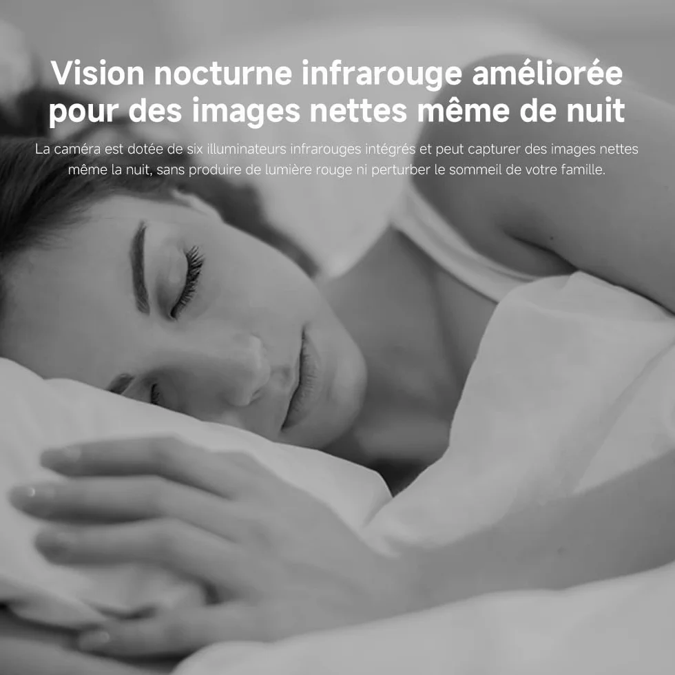 XIAOMI C301 Caméra Intérieure 2K 3MP 360° Surveillance WiFi 6 Détection Personnes Audio Bidirectionnel