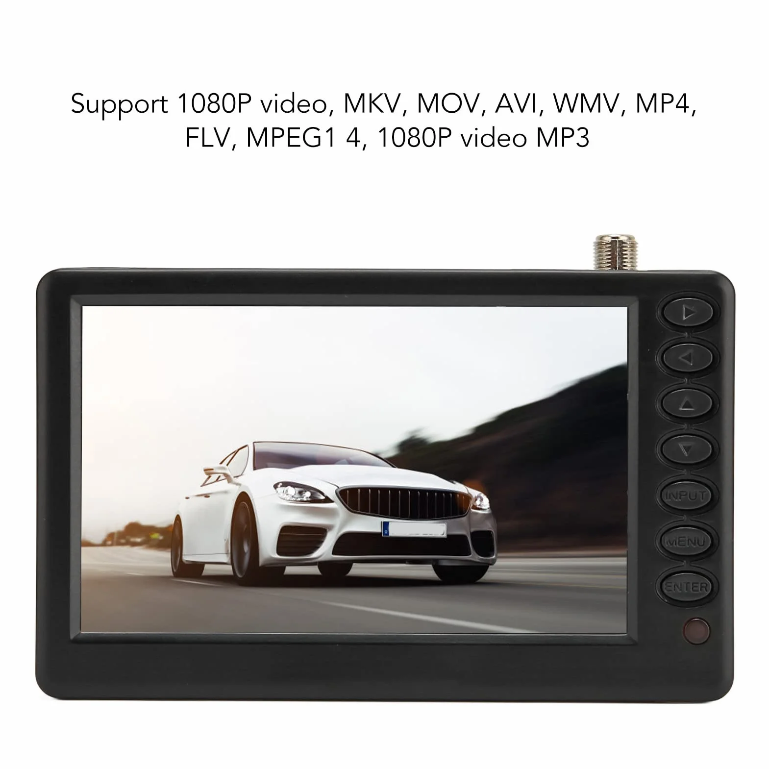 Zunate TV Numérique Portable HD 1080p 5 Pouces ATV Radio FM