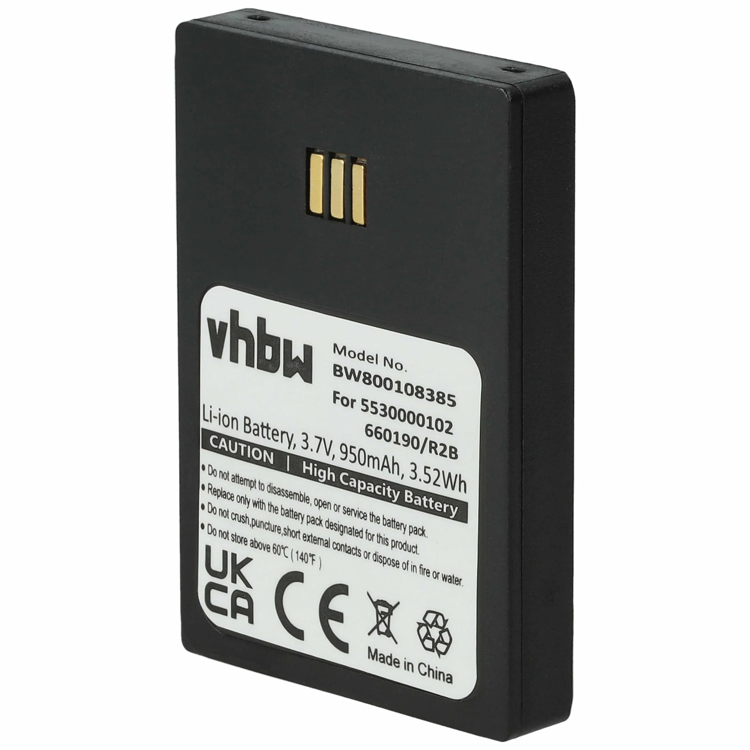 vhbw 1x Batterie Compatible avec Ascom 9D62, i62 Messenger, i62 Protector, D62, i62, i62 Talker téléphone Fixe sans Fil (950mAh, 3,7V, Li-ION)
