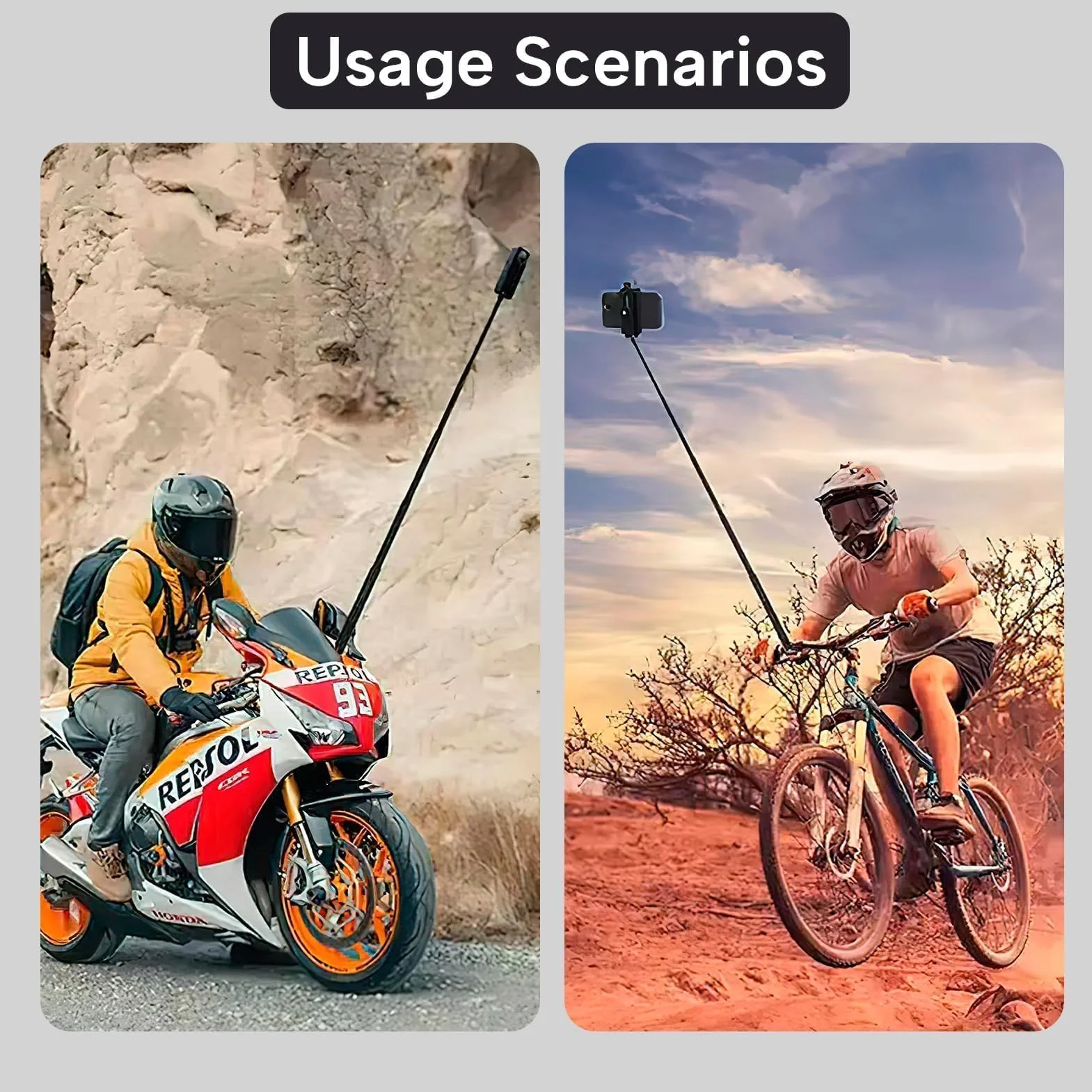 120CM Perche à Selfie Invisible pour Insta X3 X4 RS, Support de Selfie Invisible en Aluminium, Tige Télescopique pour Caméras d'action et Microphone