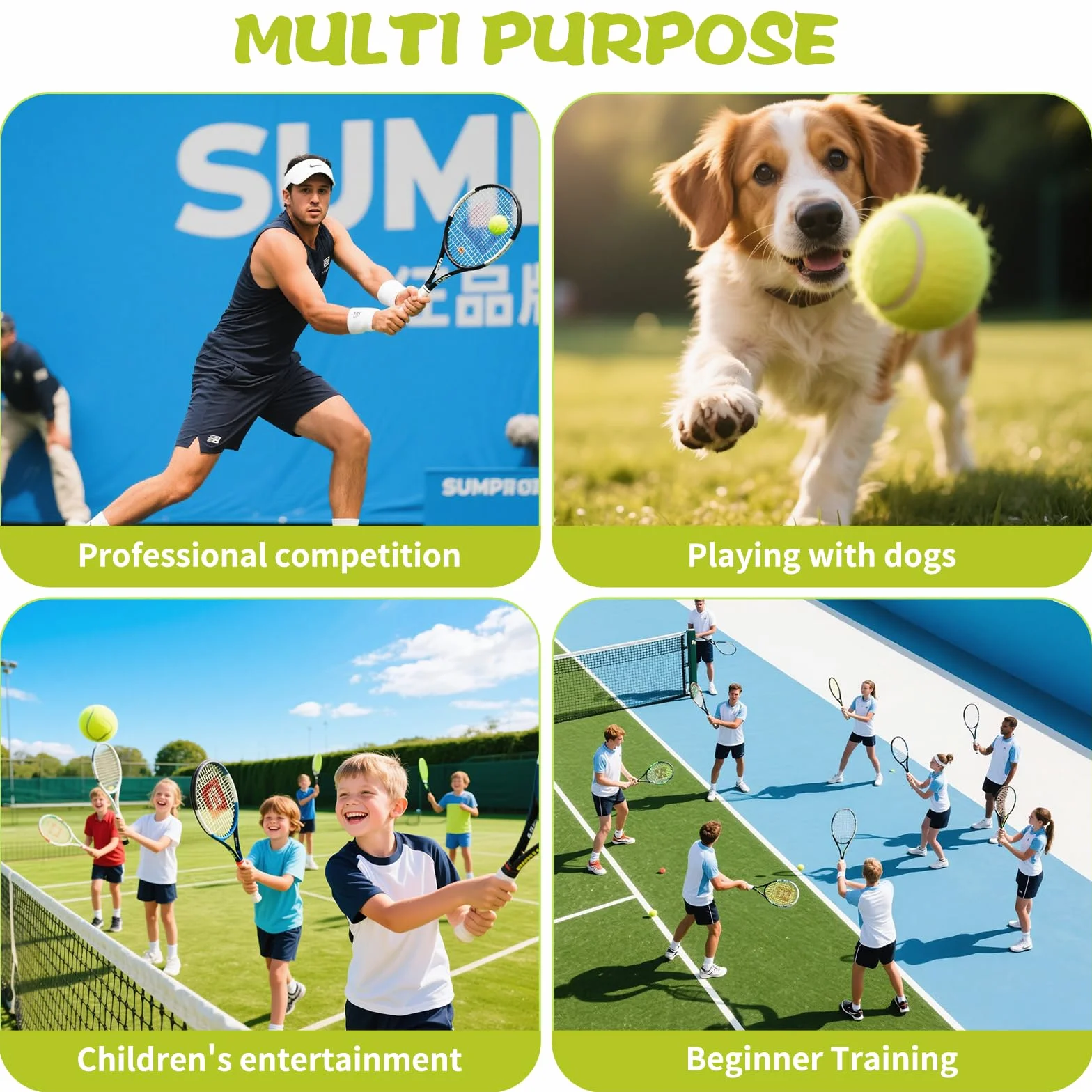 Balles de Tennis Jaune 12 Pièces pour Compétition Entraînement Chien
