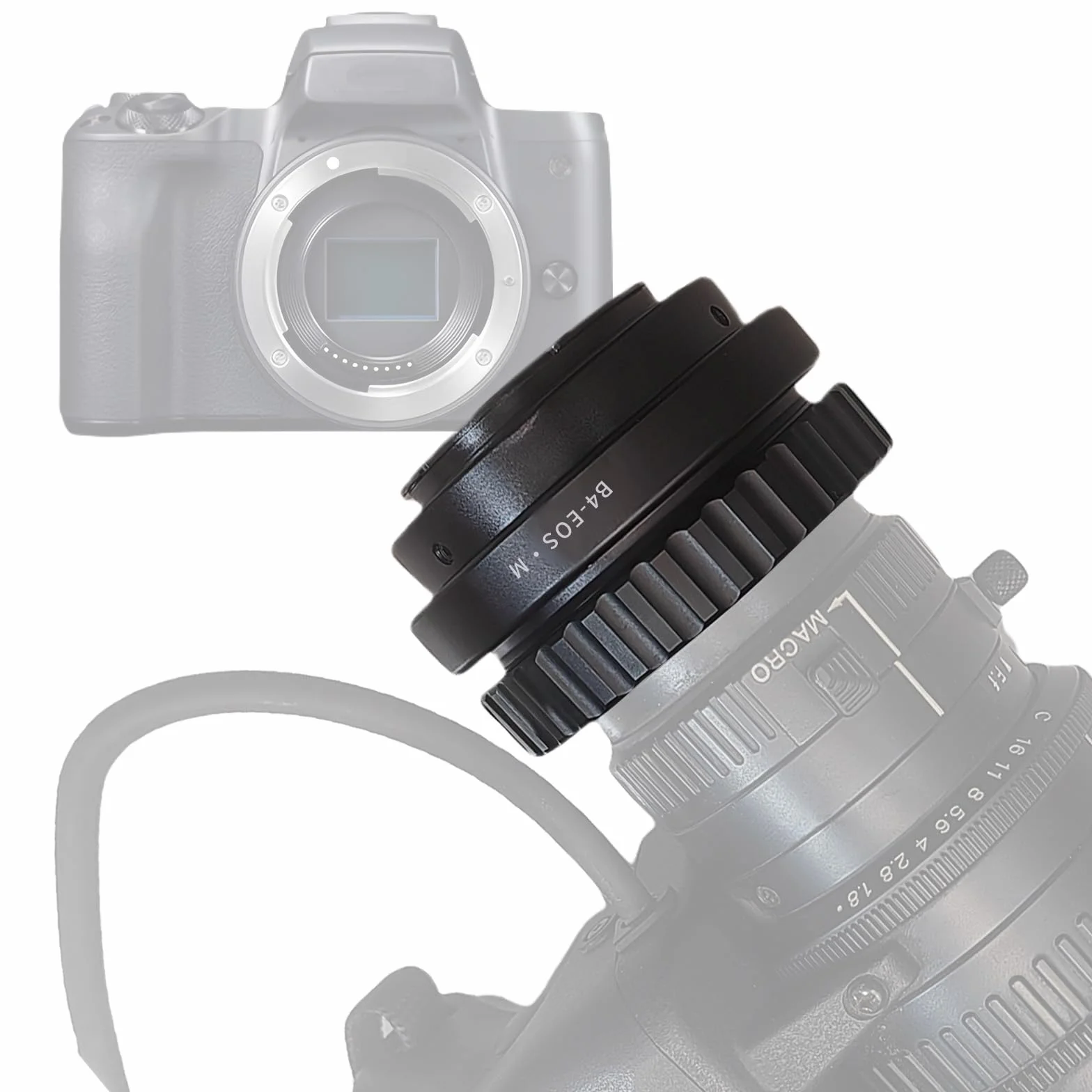 Adaptateur d'objectif B4-EF M compatible avec objectif B4 2/3" Broadcast Grade Mount et pour appareil photo EOS-M (monture EF-M) EF M M2 M3 M5 M6 M10 M50 M100. Avec support trépied