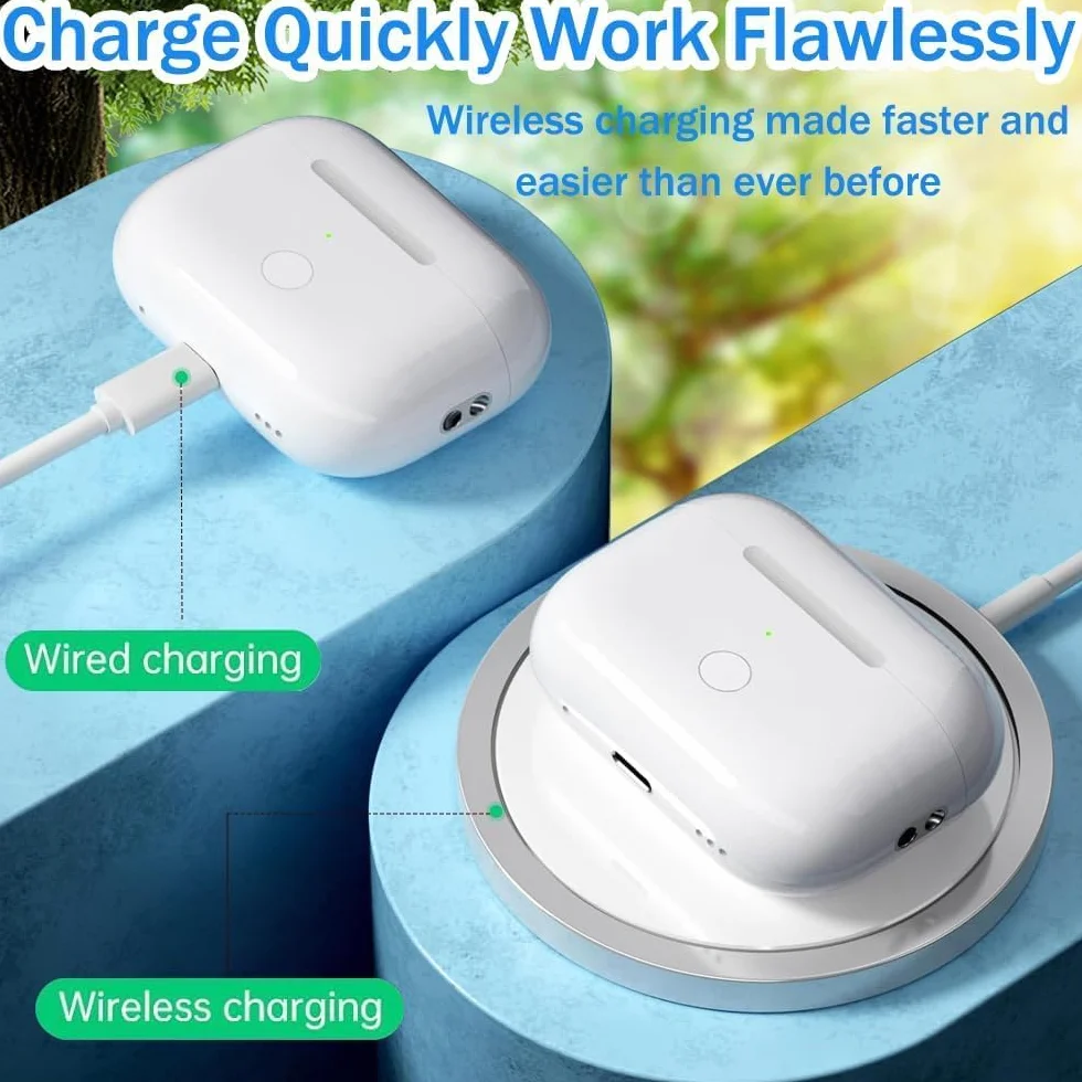 Boitier Charge sans Fil Compatible AirPods Pro 1 Pro 2 Remplacement Étui Chargement Couplage Sync