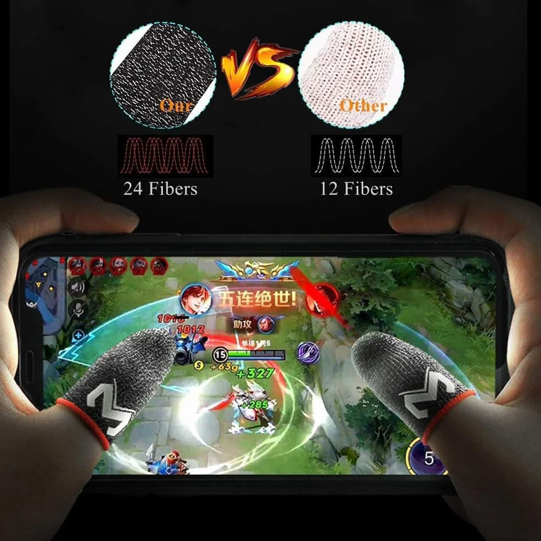 PUBG Mobile Phone Game Sleeve Finger, [10 Pack] Anti-Transpiration Respirant Finger Manches Écran Tactile Tir et Visée Sensibles - Finger Manches pour Couteaux Out/PUBG pour Android et iOS