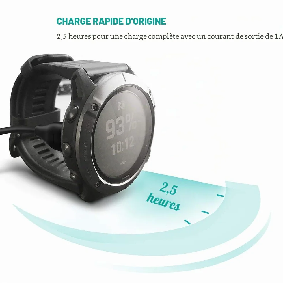Chargeur Compatible Garmin Fenix 6 6S 6X Pro, 5 5S 5X Plus, 7 7S 7X, Forerunner 935 945 745 245, Vivoactive 3 4, Instinct, Venu