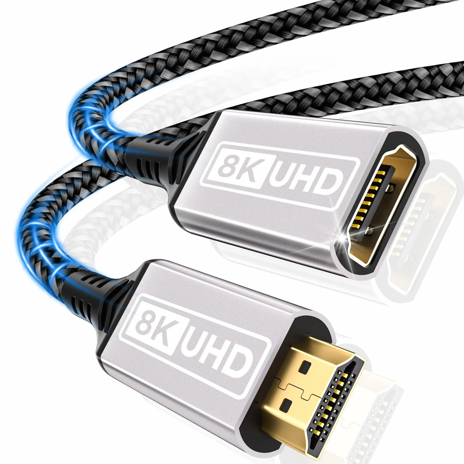 Rallonge HDMI 2.1 1M 8K@60HZ 4K@120HZ 144HZ 48Gbps UHD eARC HDCP 2.3 HDR10+