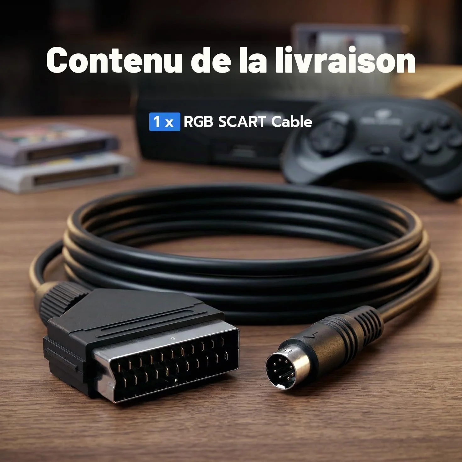 Câble Péritel RVB TV plomb pour Sega Saturn Console