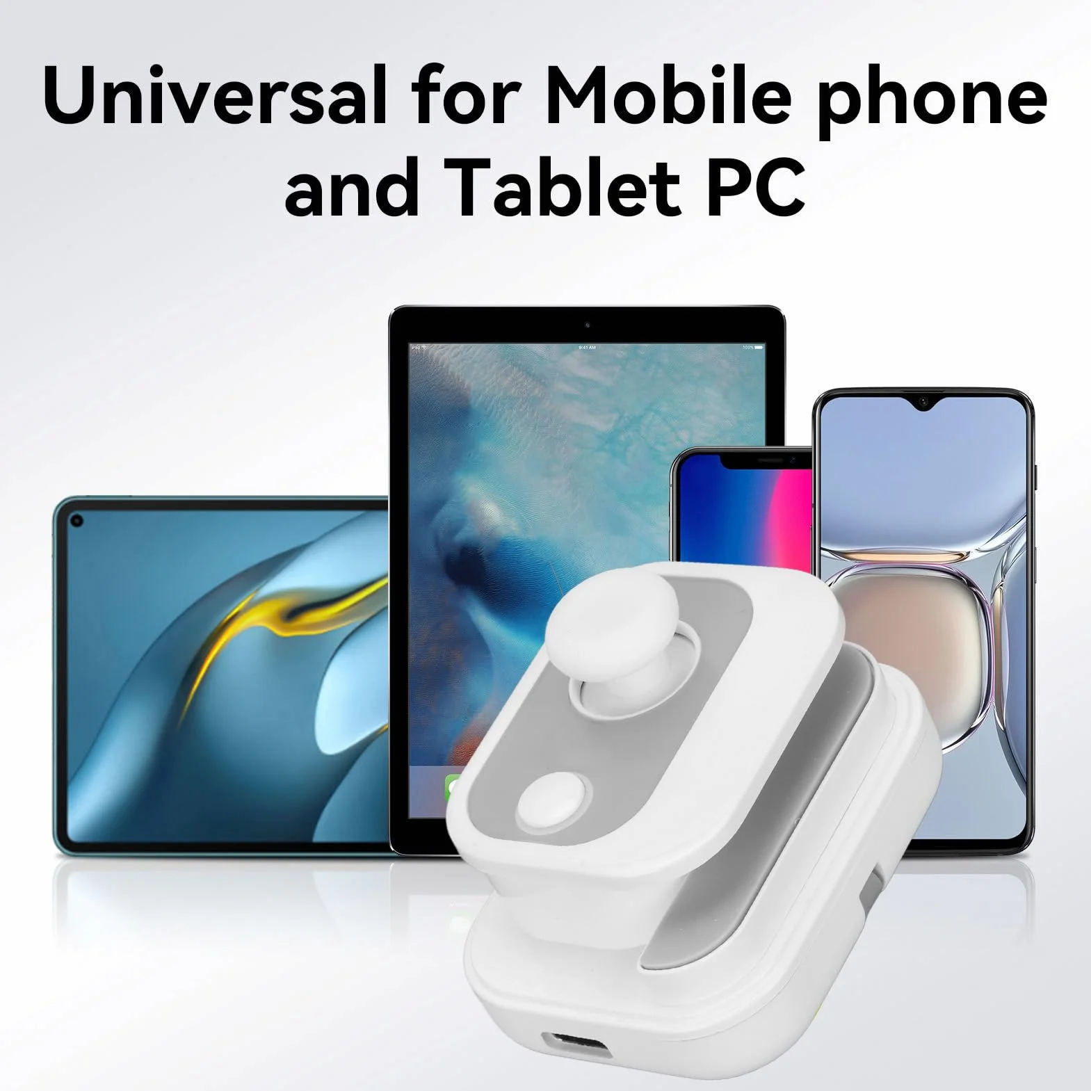 Joystick de Jeu pour Téléphone Portable, Manette de Jeu Mobile 4 Modes avec Interrupteur à Bascule Intelligent pour Android/iOS, Manette ABS Portable Compatible avec Les Tablettes (Blanc)