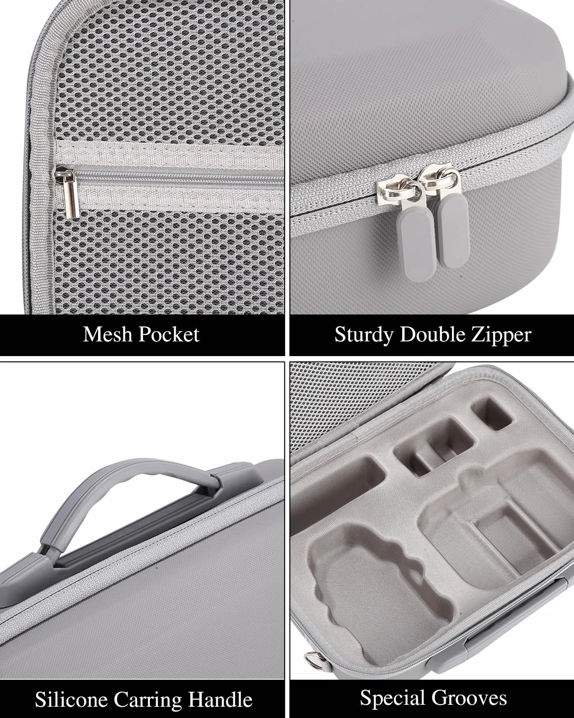 Étui pour DJI Mini 4K/2 SE, Sac de Transport Portable, Case Rigide Étanche pour DJI Mini 4K, Radiocommande RC-N1C et Accessoires, Gris