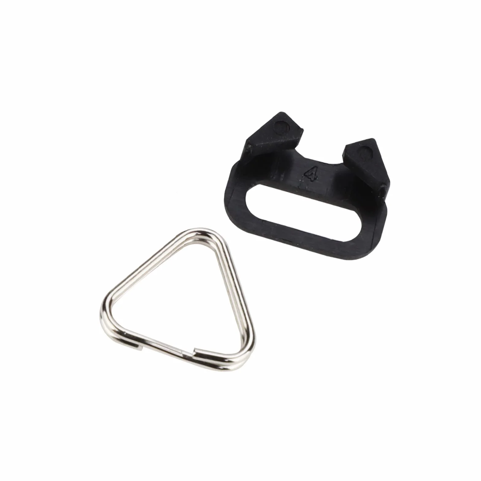 Leftfoto 4 pièces Anneau de sangle d'appareil photo en acier inoxydable triangulaire avec capuchon en plastique pour sangle d'épaule d'appareil photo Noir