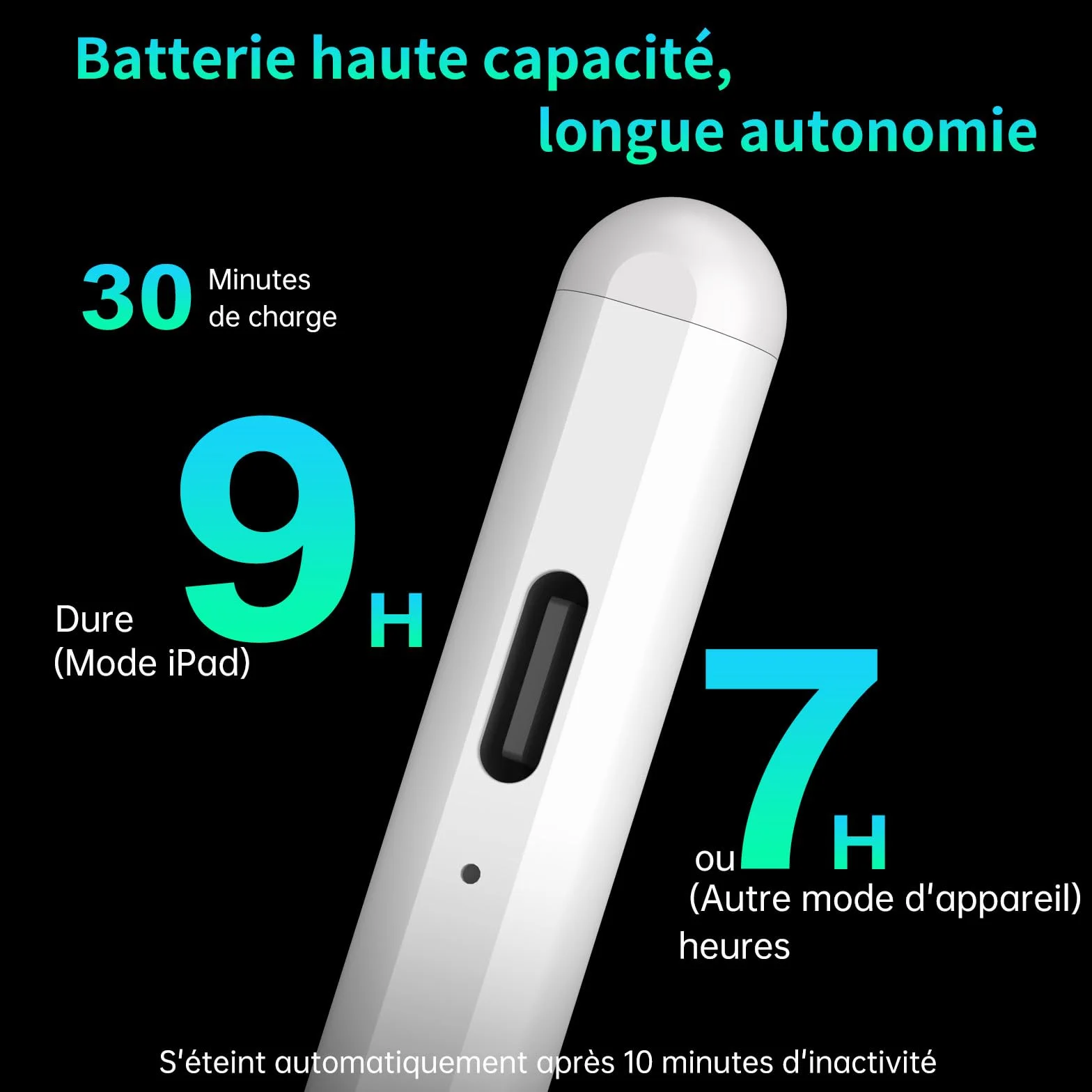 MEKO Stylet Dual-System pour Tablette, iPad, Android, Smartphone - Compatible iPad Pro/Air/Mini, Xiaomi, iPhone - Stylet Tactile Recharge Rapide (Blanc)