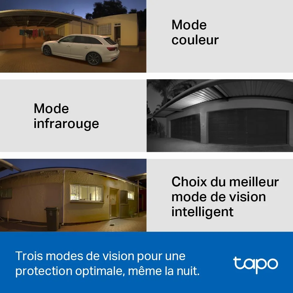 Tapo C510W 2K Caméra de Surveillance WiFi Extérieur 360° Vision Nocturne Couleur IP65