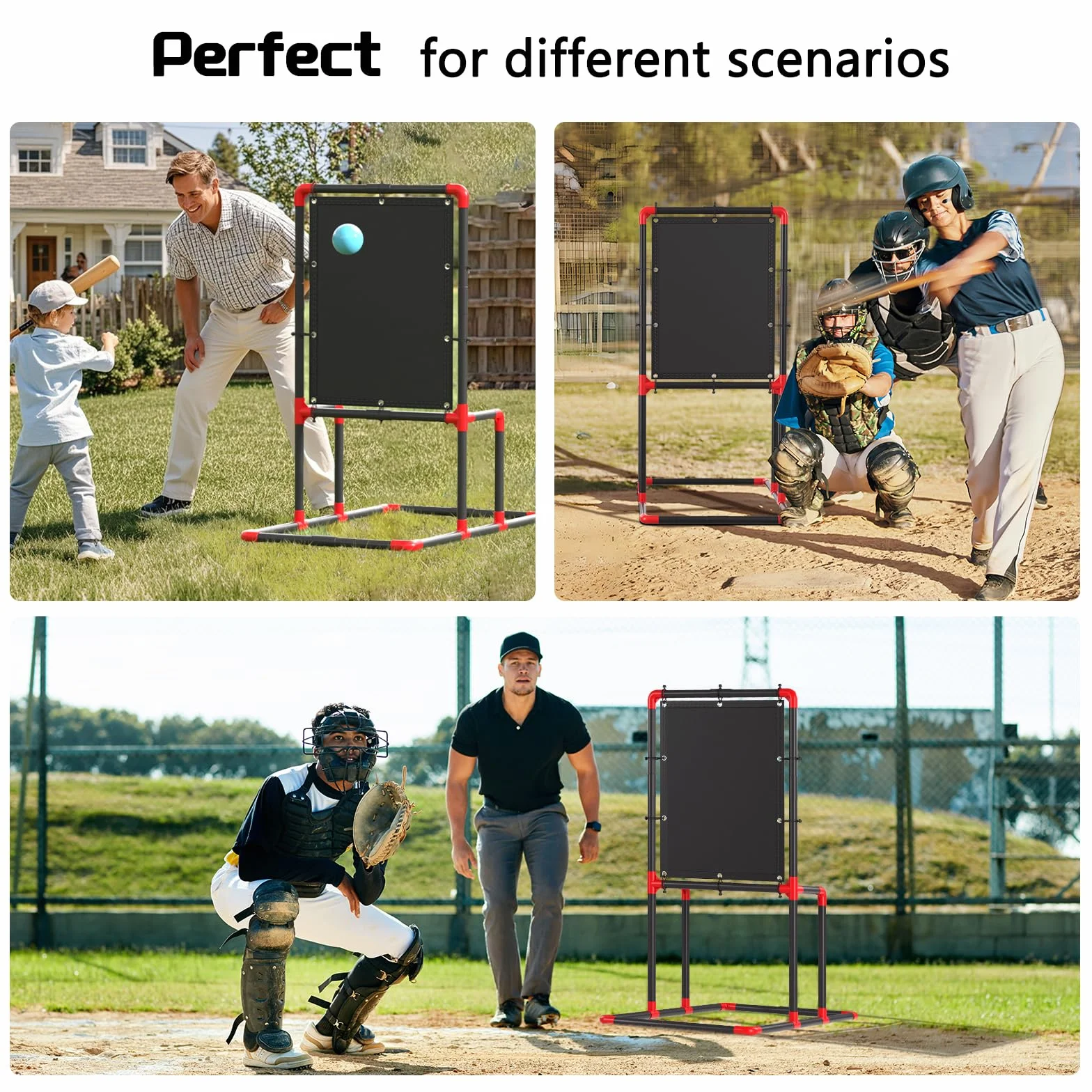 Wiffle Zone cible de baseball hauteur réglable 114-124 cm portable entraînement enfants adultes assemblage facile