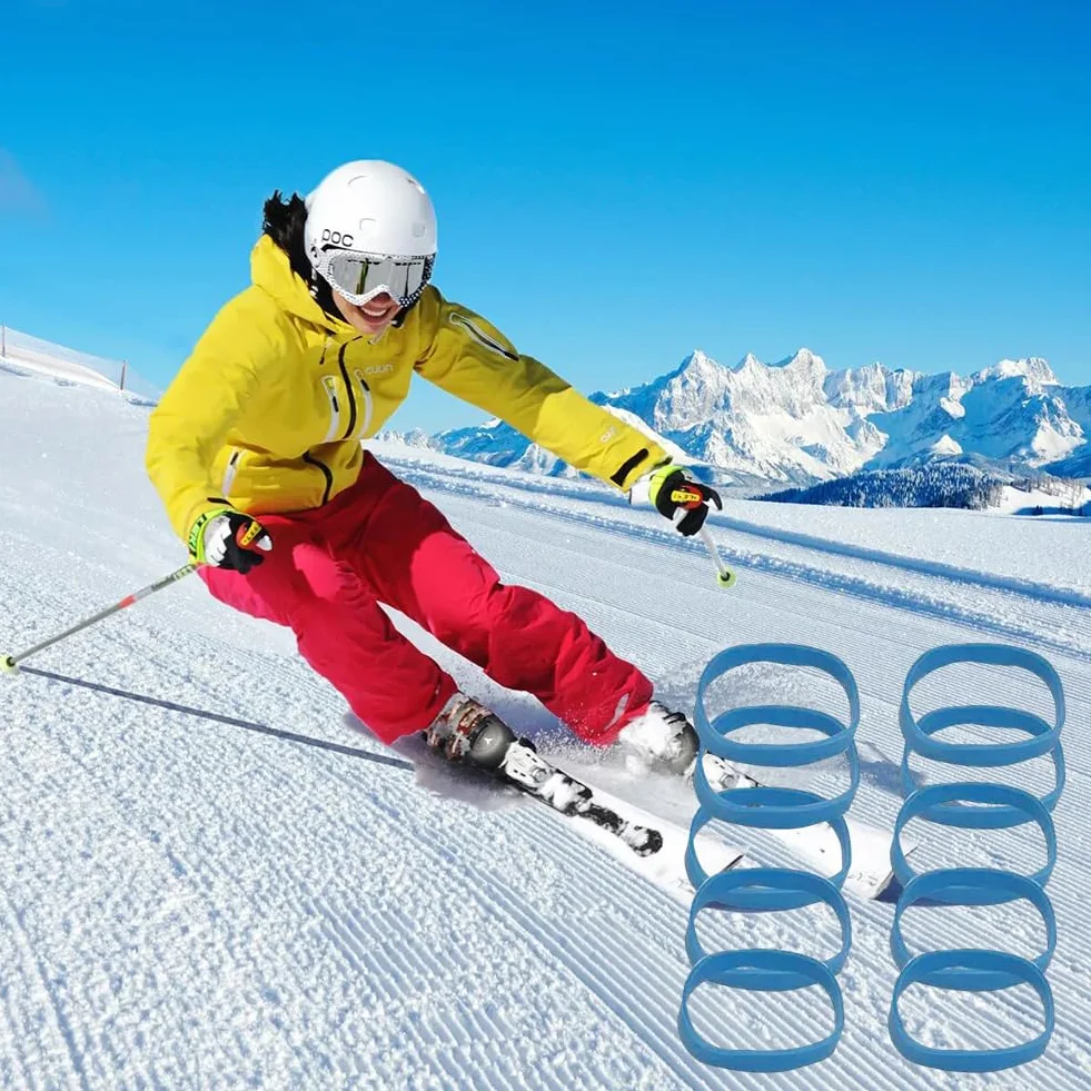 Tokaneit Snowboard Fixations 30 Pièces Sangle de Frein en Caoutchouc Accessoires de Ski