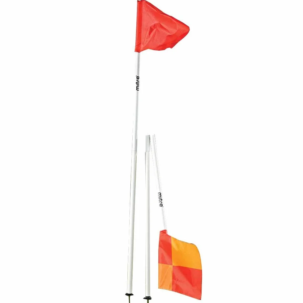 Lot de 4 Drapeaux d'Angle Pliables Football Blanc