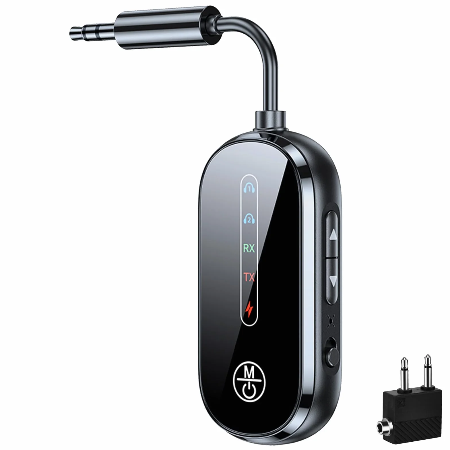 CAUTIOUS Transmetteur Récepteur Bluetooth 5.4 Adaptateur Bluetooth 2 en 1 Jack 3.5mm Faible Latence Adaptateur Emetteur RX/TX Ecouteurs Emetteur pour Audio TV/PC/Voiture