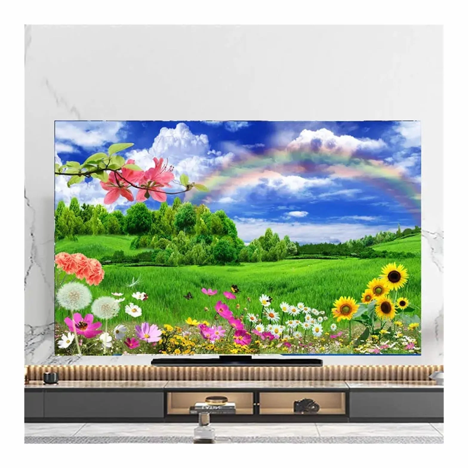Housse de Protection Anti-poussière pour TV 43-65 Pouces Couverture Suspendue Universelle