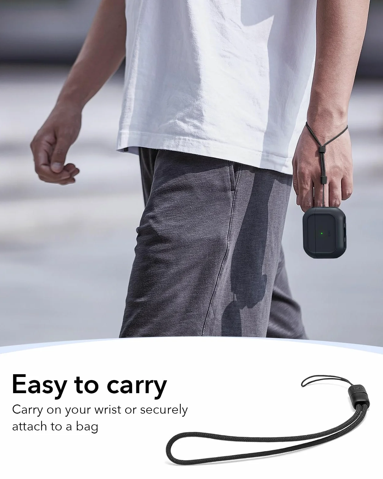 ESR Coque AirPods Pro 3 Compatible MagSafe Protection Intégrale Cordon Noir